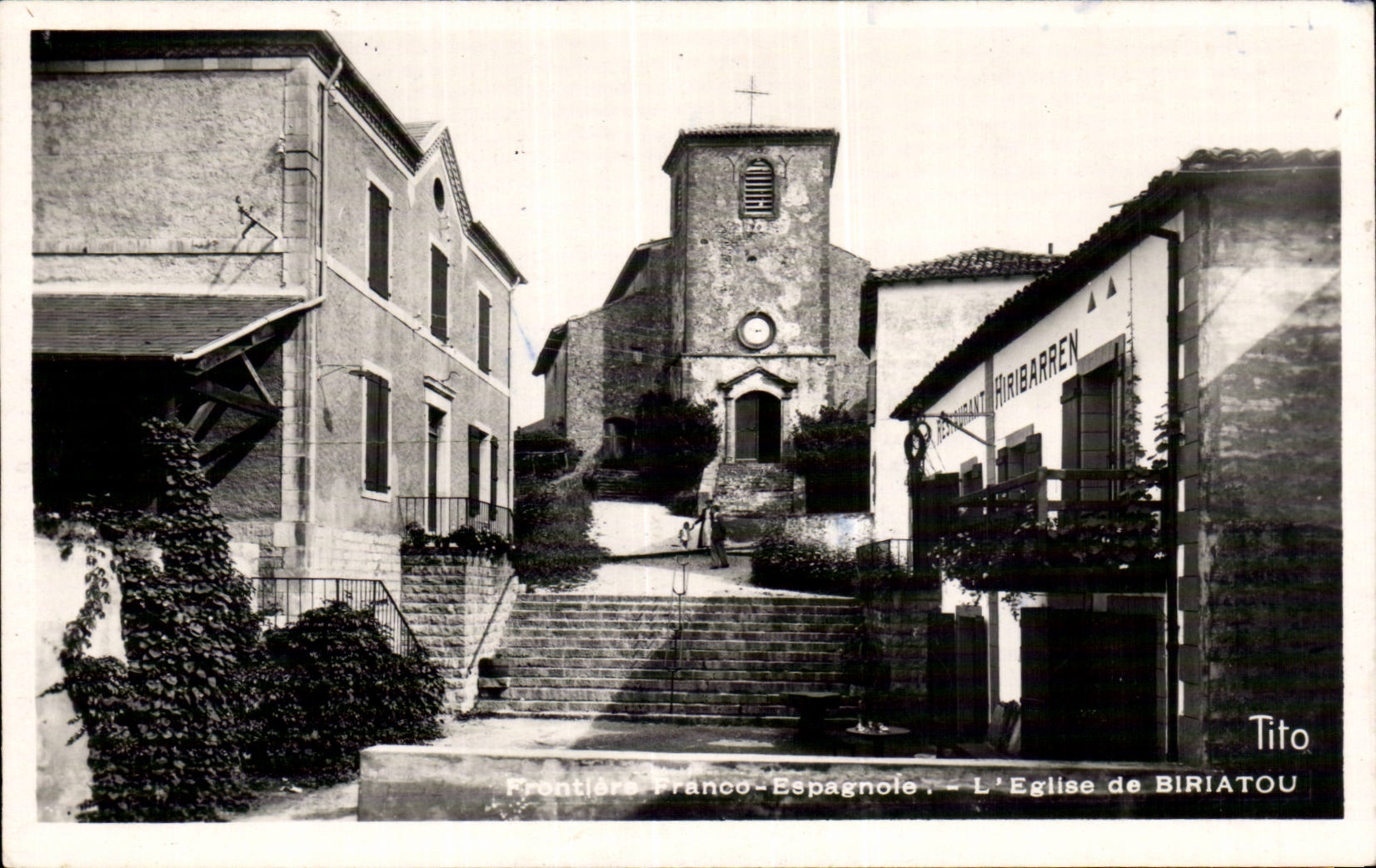 CPSM Free Spanish Border church of Biriatou