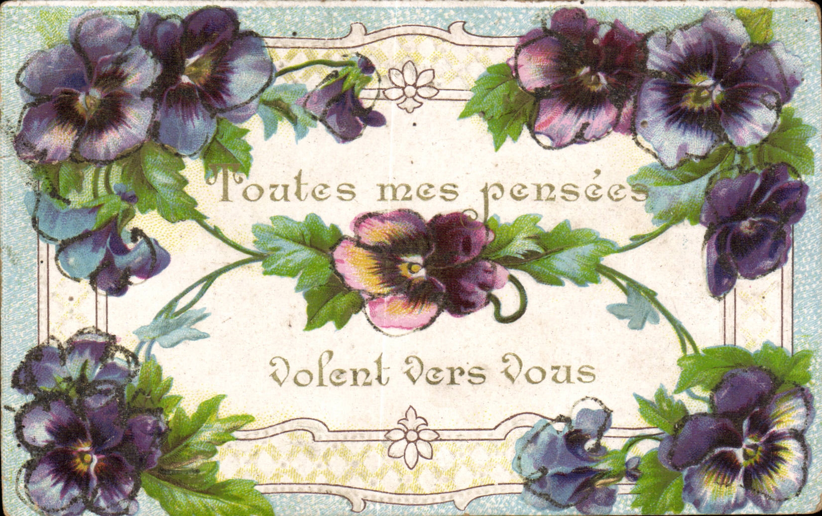 CPSM Fantaisie Fleurs Toutes mes pensees volent vers vous