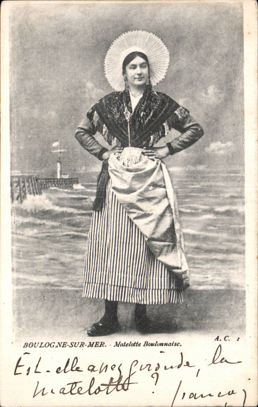 CPA Boulogne on Sea Matelotte Boulonnaise Folklore Costume Trade