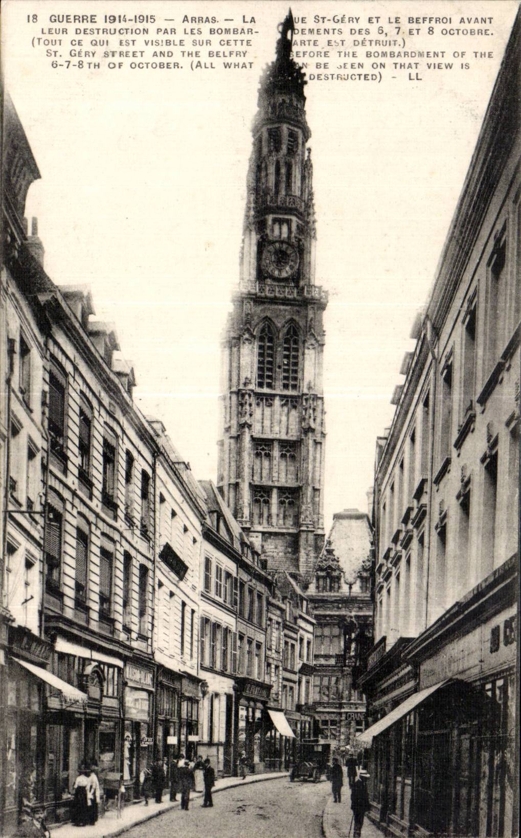 CPA Arras La rue St Gery et le beffroi 