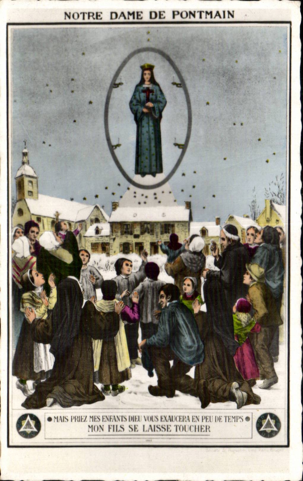 CPSM Notre Dame de Pontmain Queen and owner of the crusade