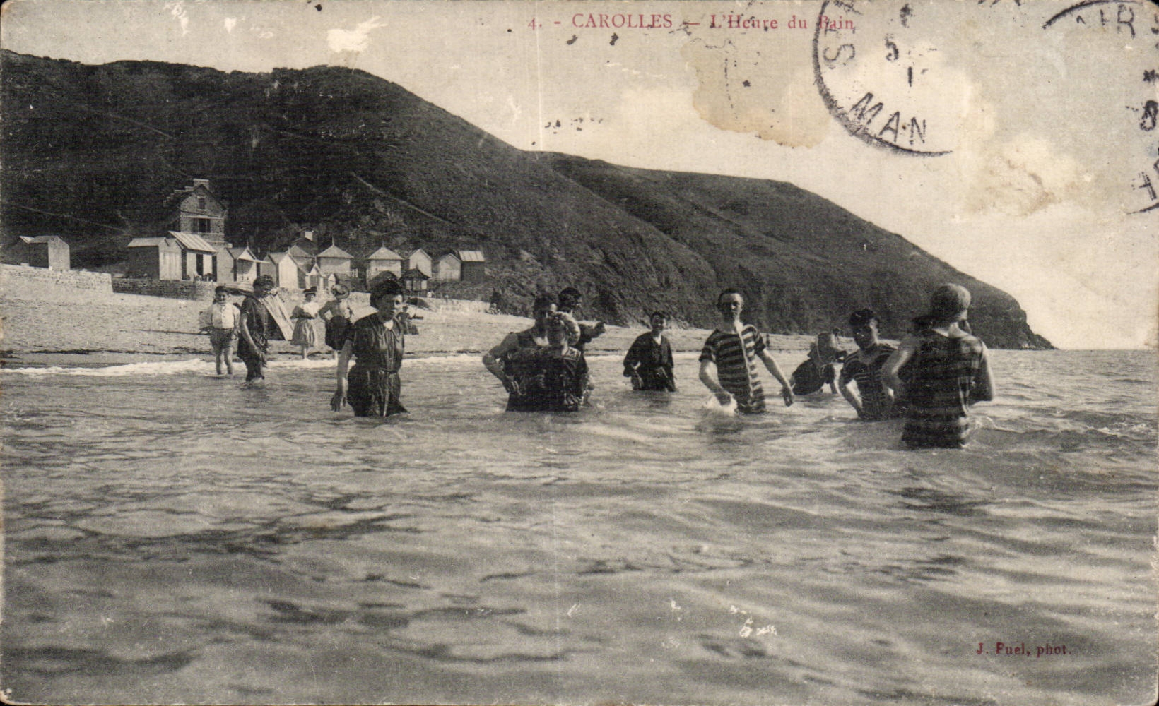 CPA Carolles l heure du bain 