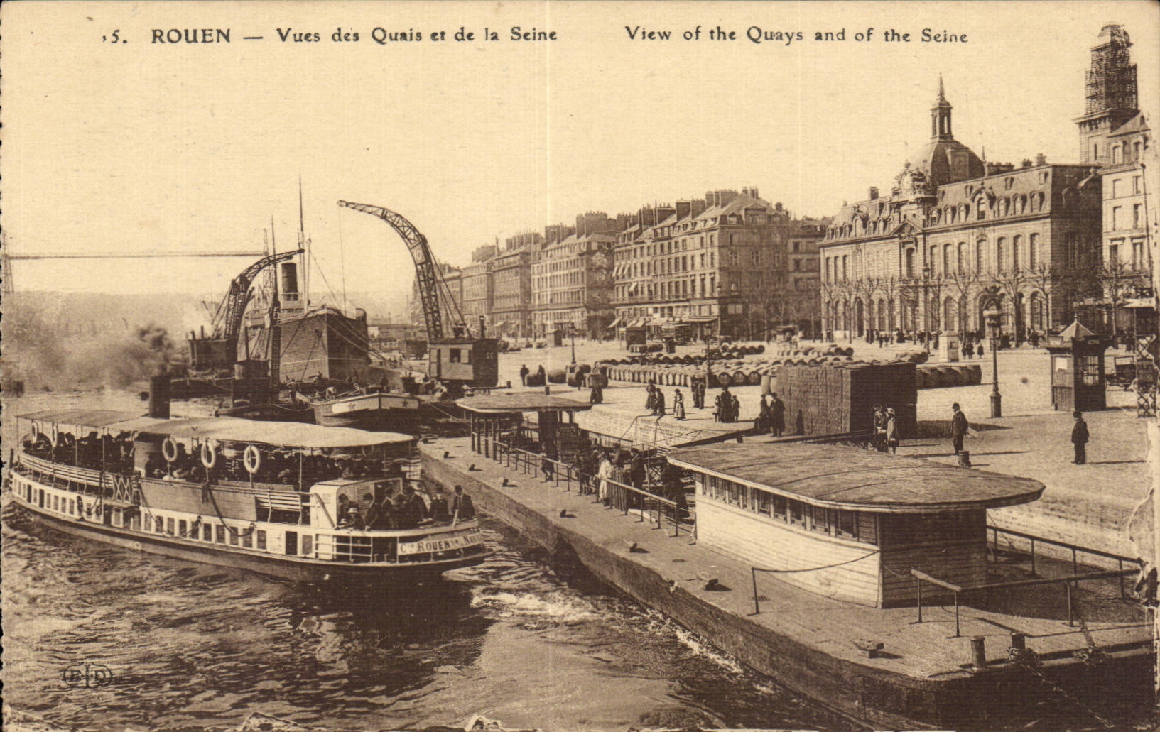 CPA Rouen Seen of the quays and the Seine