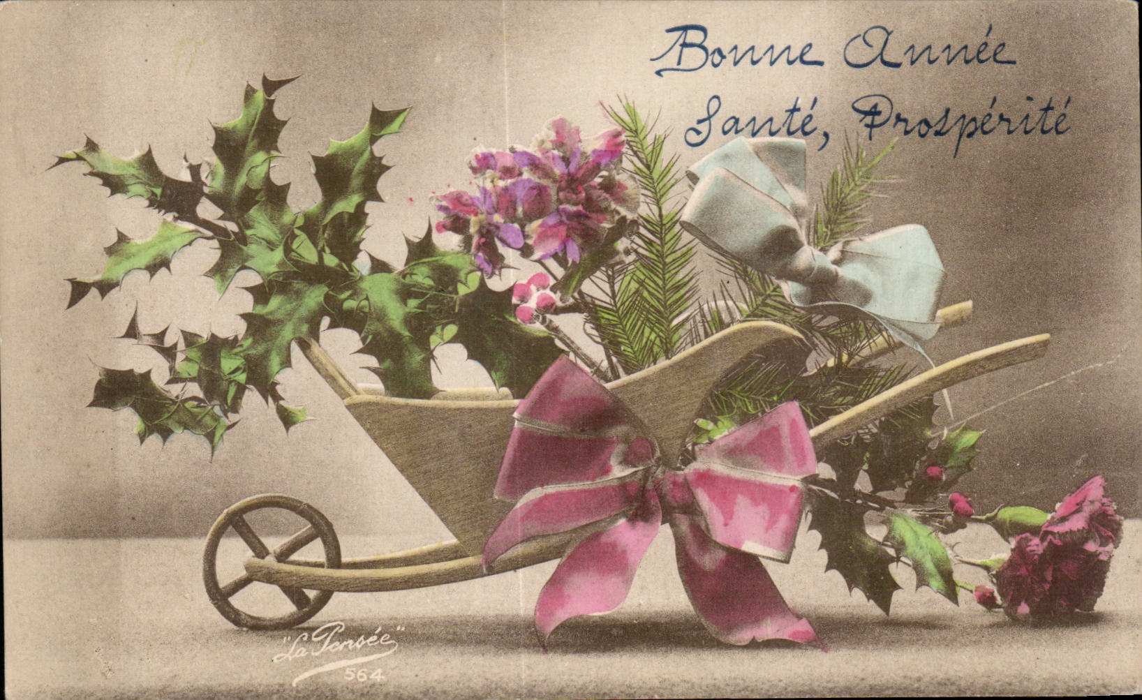 - Fleurs - Bonne Annee - Happy New Year - CPA