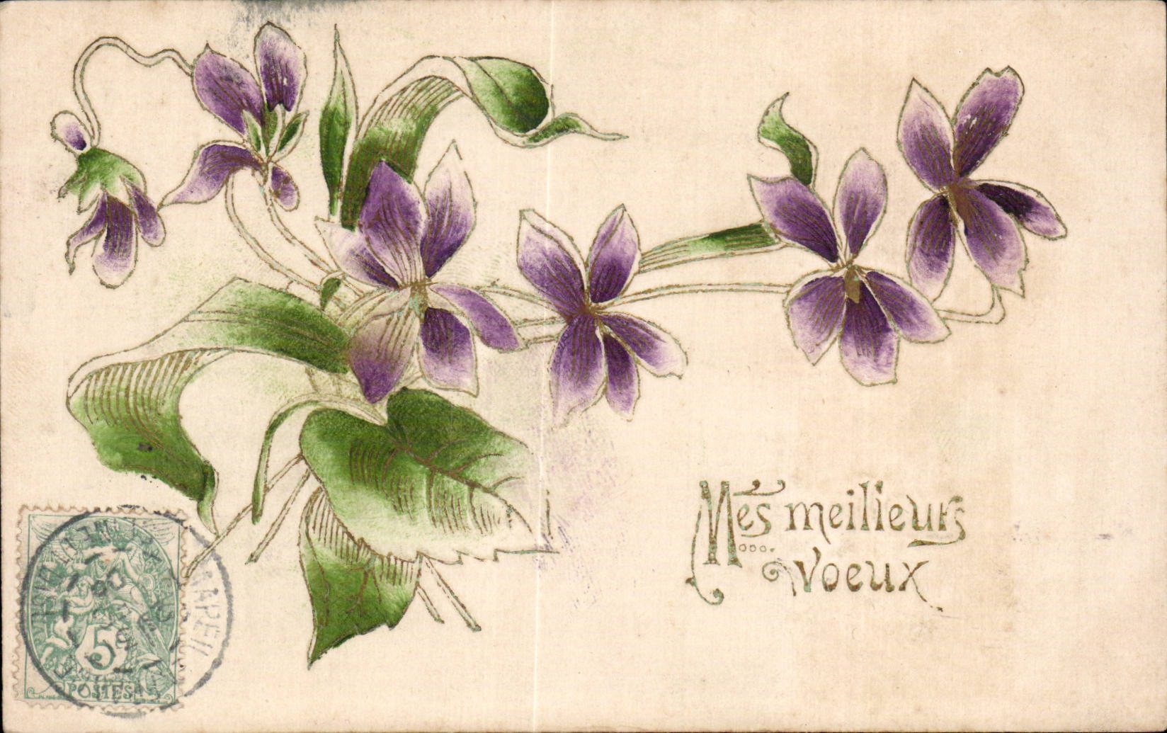 - Fleurs - Mes Meilleurs Voeux - CPA 
