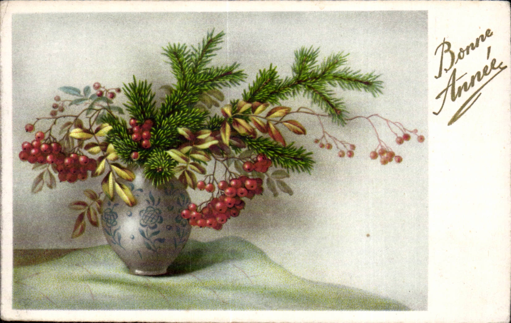 - Fleurs - Bonne Annee - Happy New Year - CPA