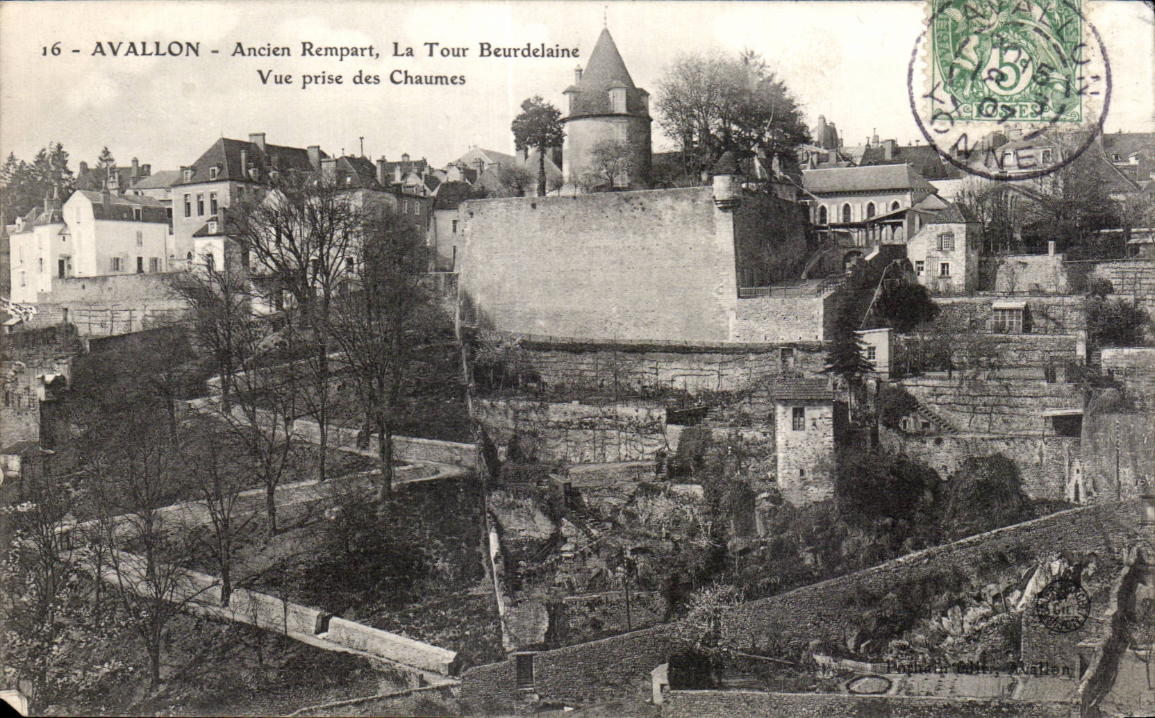Avallon - Ancien Rempart - La Tour Beurdlaine - Vue prise des Chaumes - CPA 