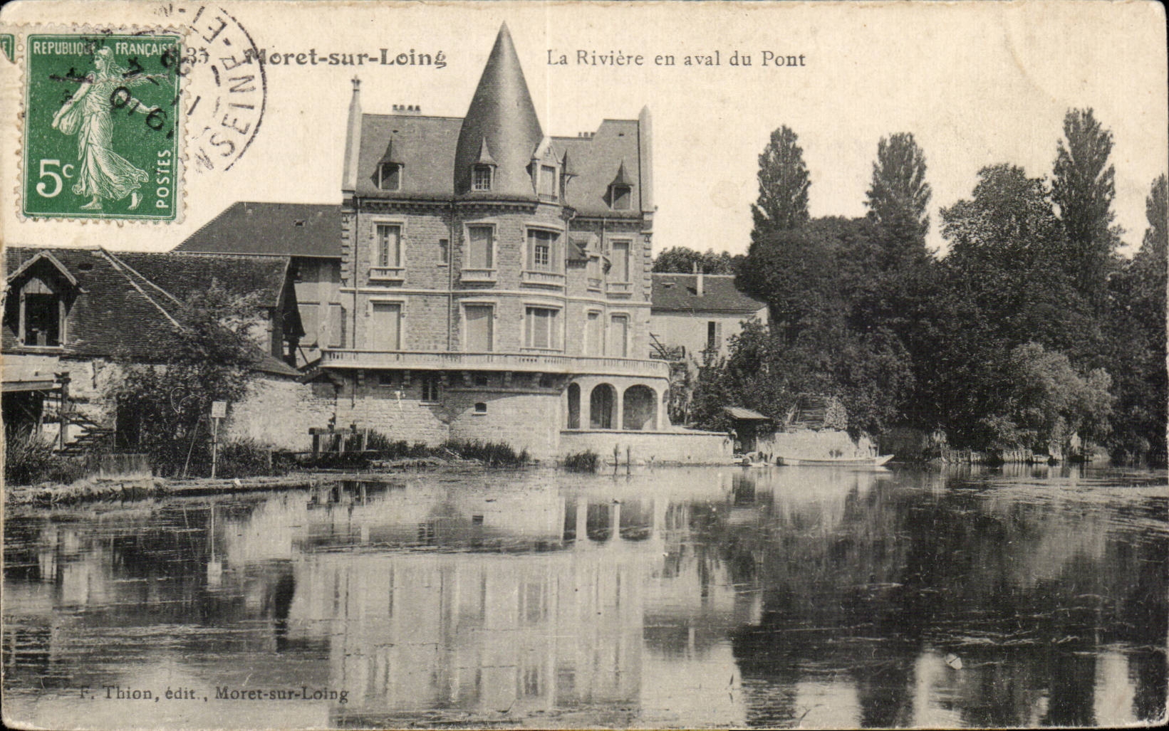 Moret sur Loing - La Riviere en aval du Pont - CPA