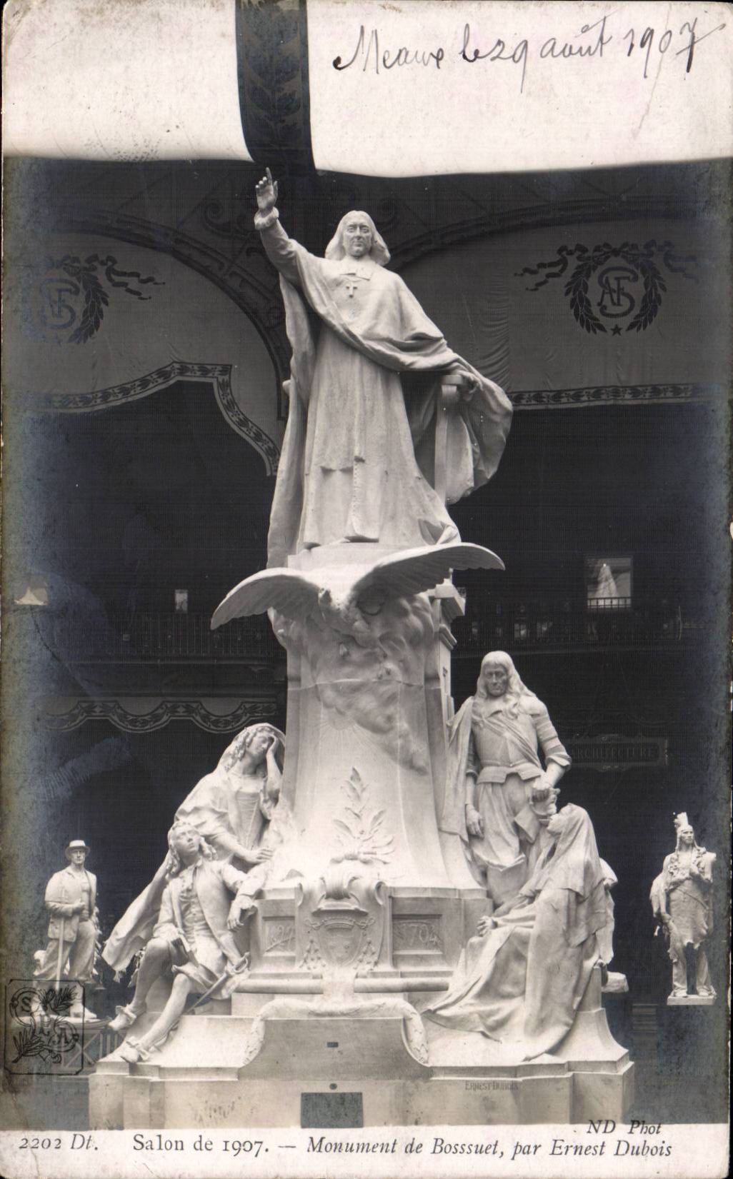 CPA Salon de 1907 Monument de Bossuet par Ernest Dubois Meaux 