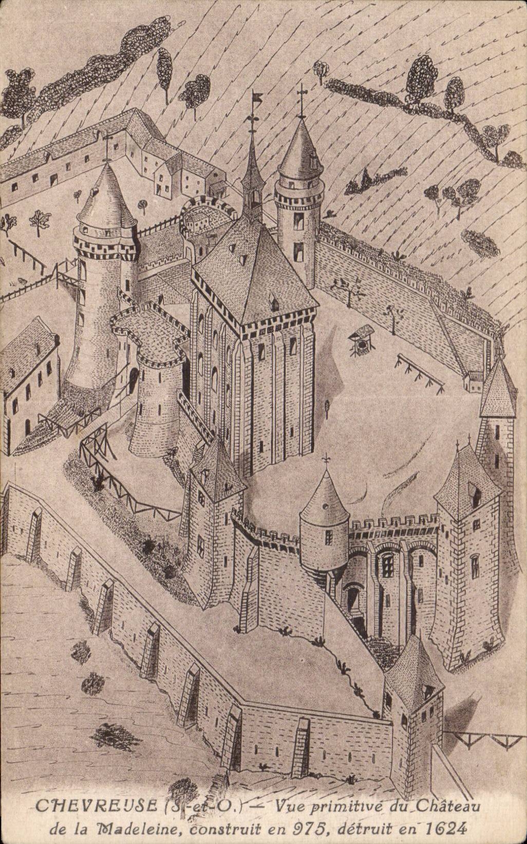 Chevreuse - Vue primitive du Chateau - CPA