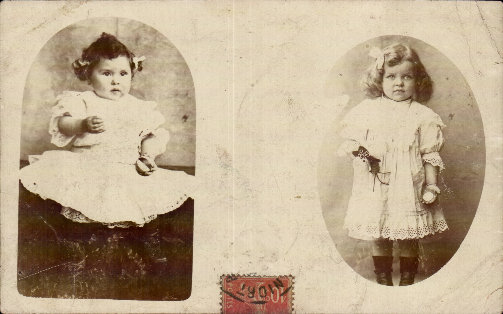 Fantaisie - Enfants - Two lottle girls CARTE PHOTO -