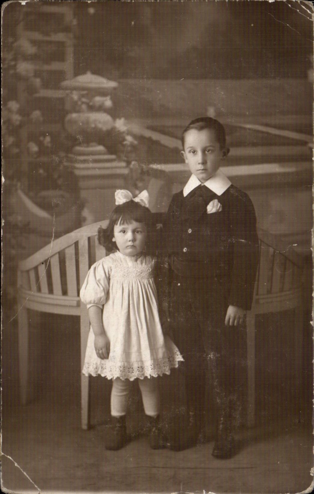 Fantaisie - Enfants - Brother and sister CARTE PHOTO -