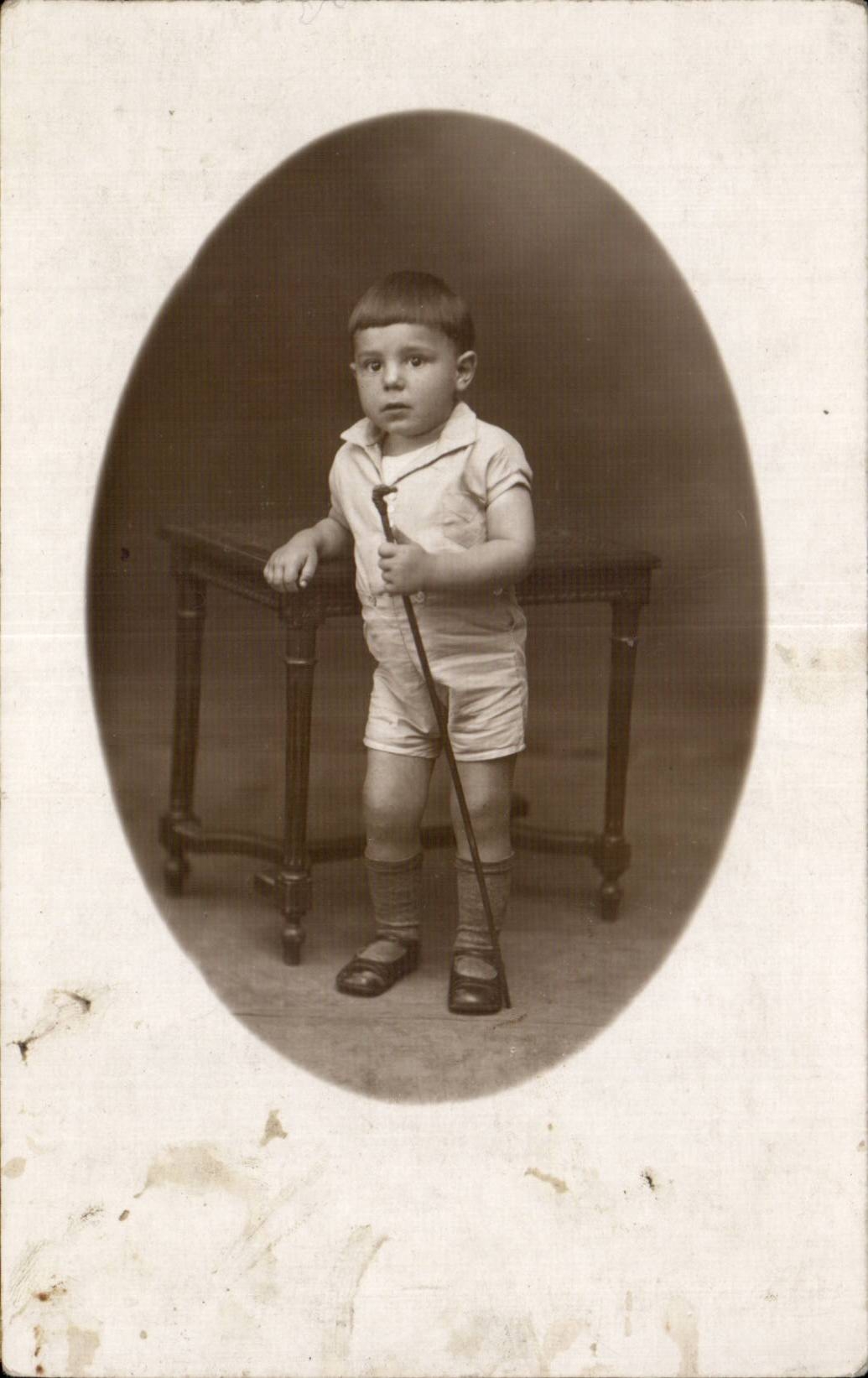 Fantaisie - Enfants - darling boy with cane CARTE PHOTO -