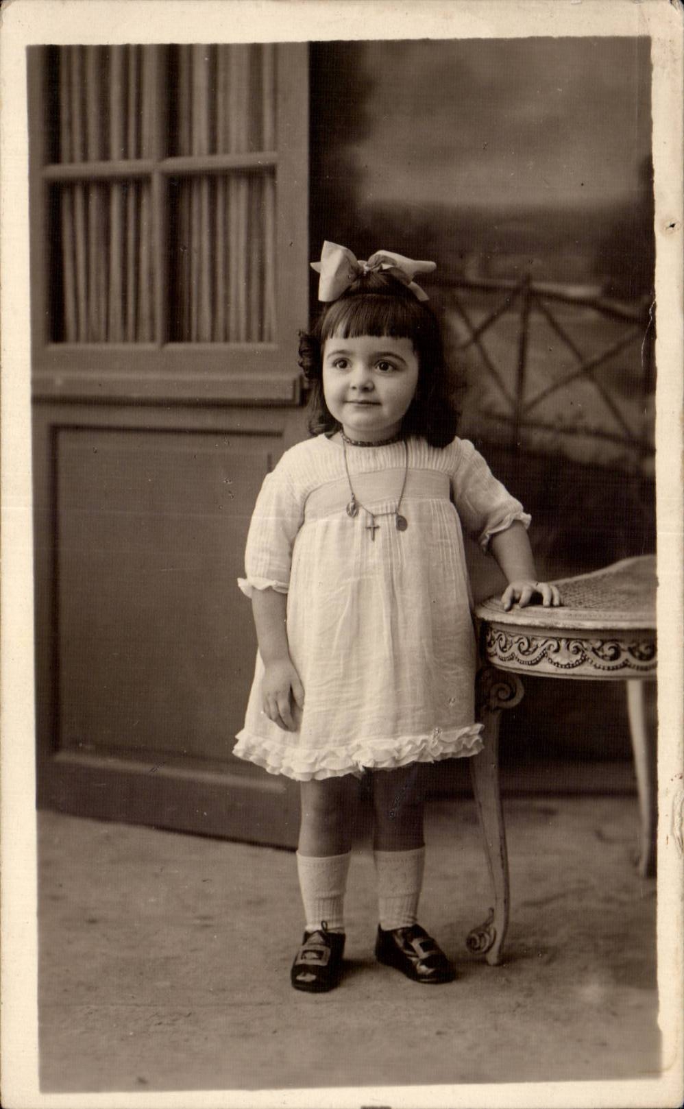 Fantaisie - Enfants - little girl with big bow CARTE PHOTO 
