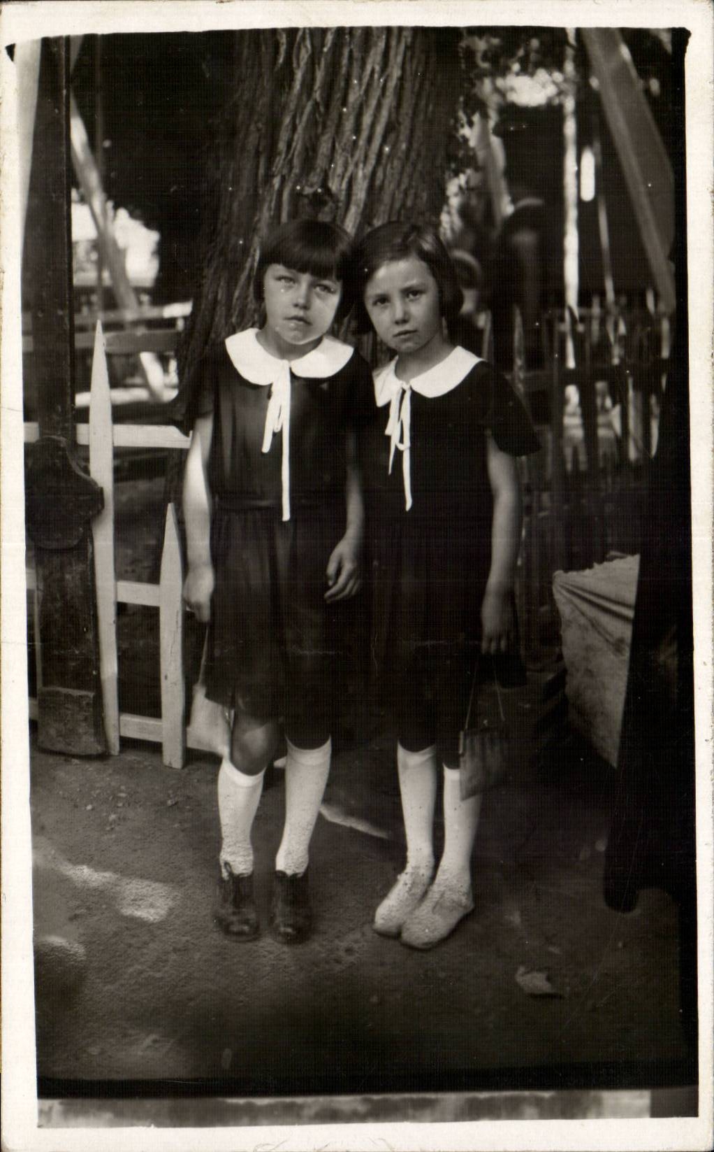 Fantaisie - Enfants - little girls in sailor desses CARTE PHOTO 