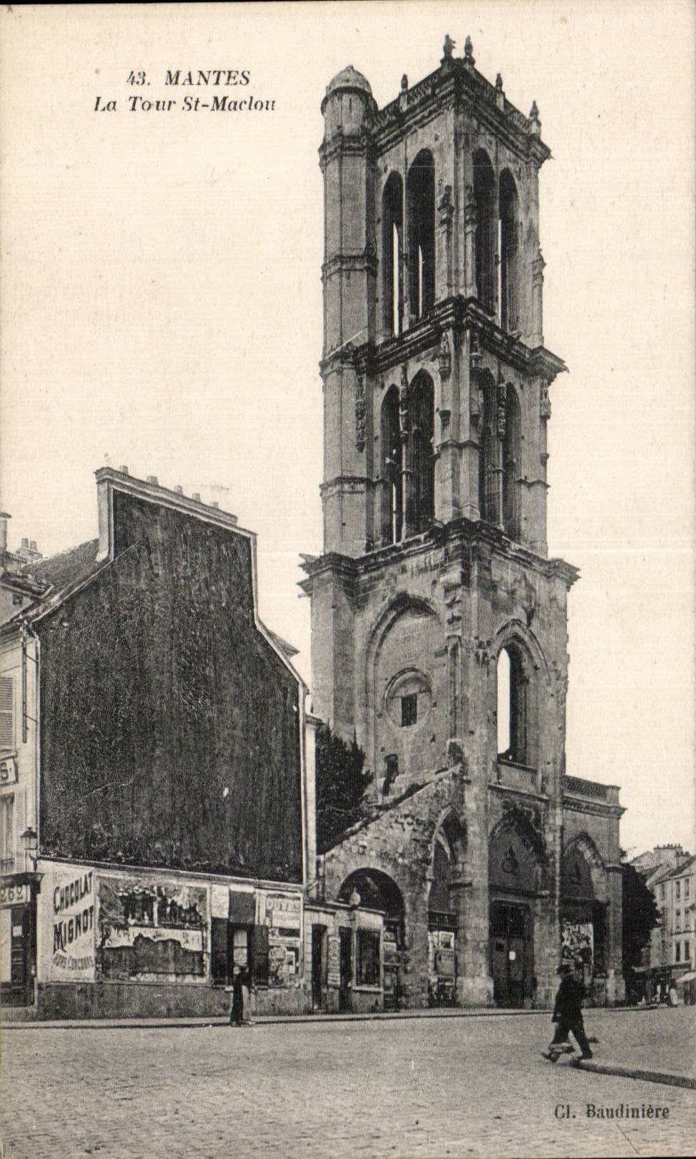 Mantes on the Seine - the Tower St Maclou - CPA