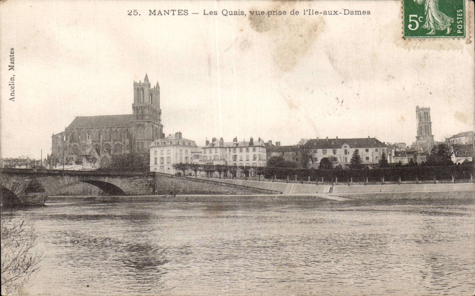 Mantes on the Seine - Quays - seen from of Island to the Ladies - CPA