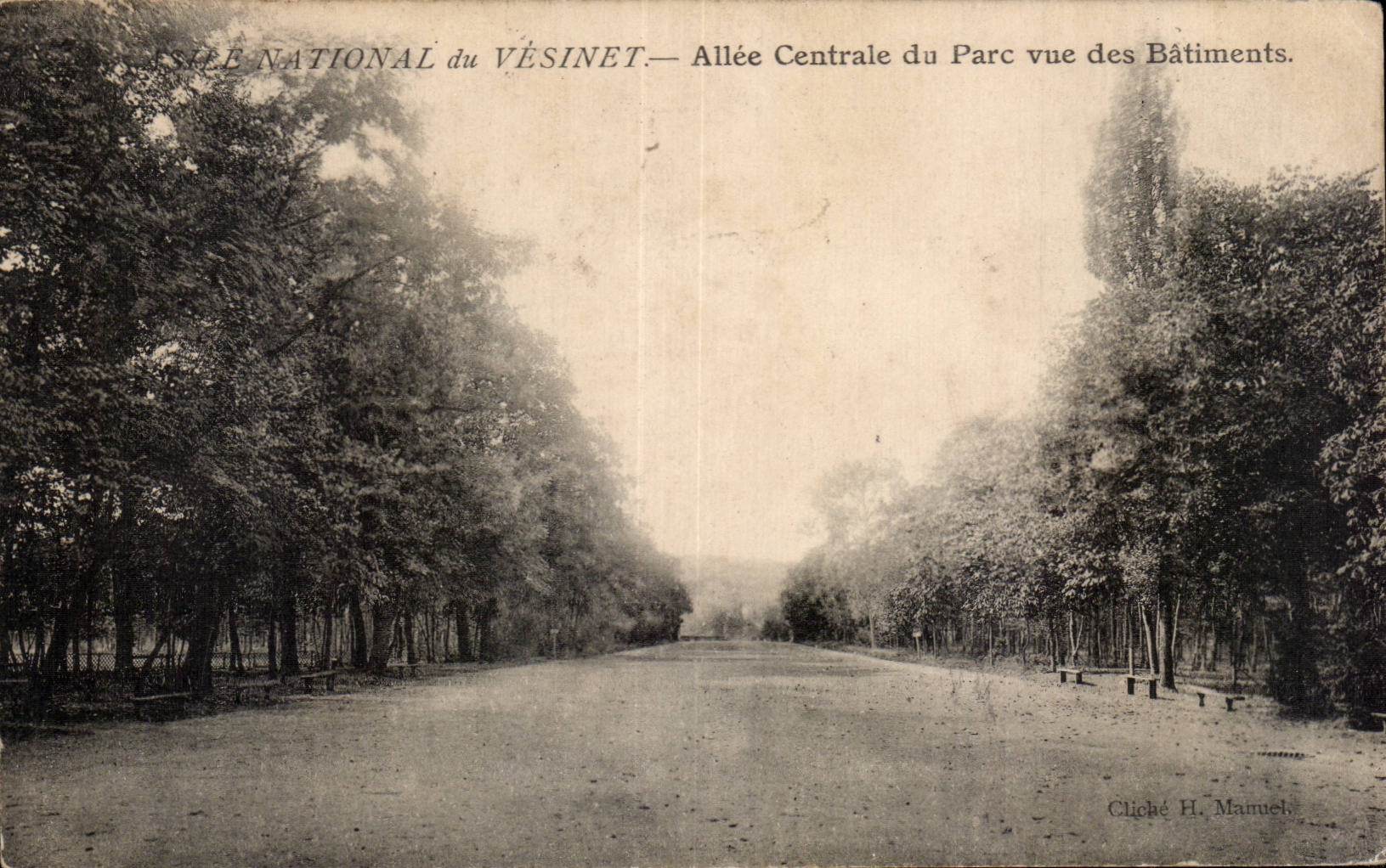 CPA Le Vesinet Asile National Allee centrale du parc vue des batiments
