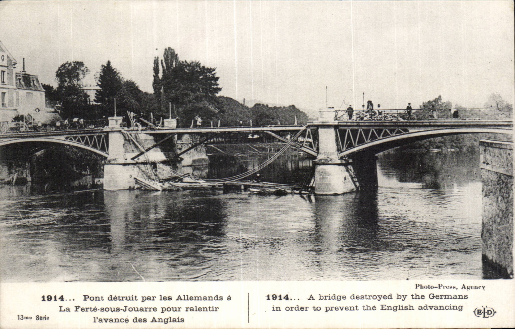 CPA Ferte under Jouarre Bridge destroyed by German