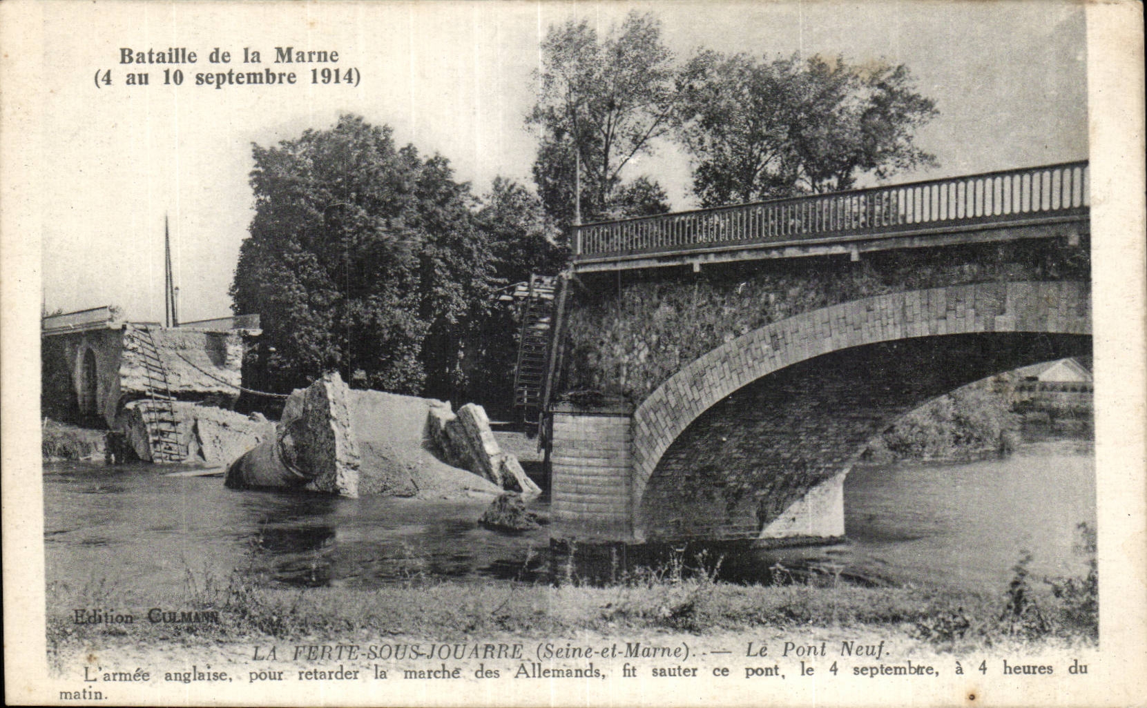 CPA Ferte under Jouarre the new bridge Battles of the Marne September 1914
