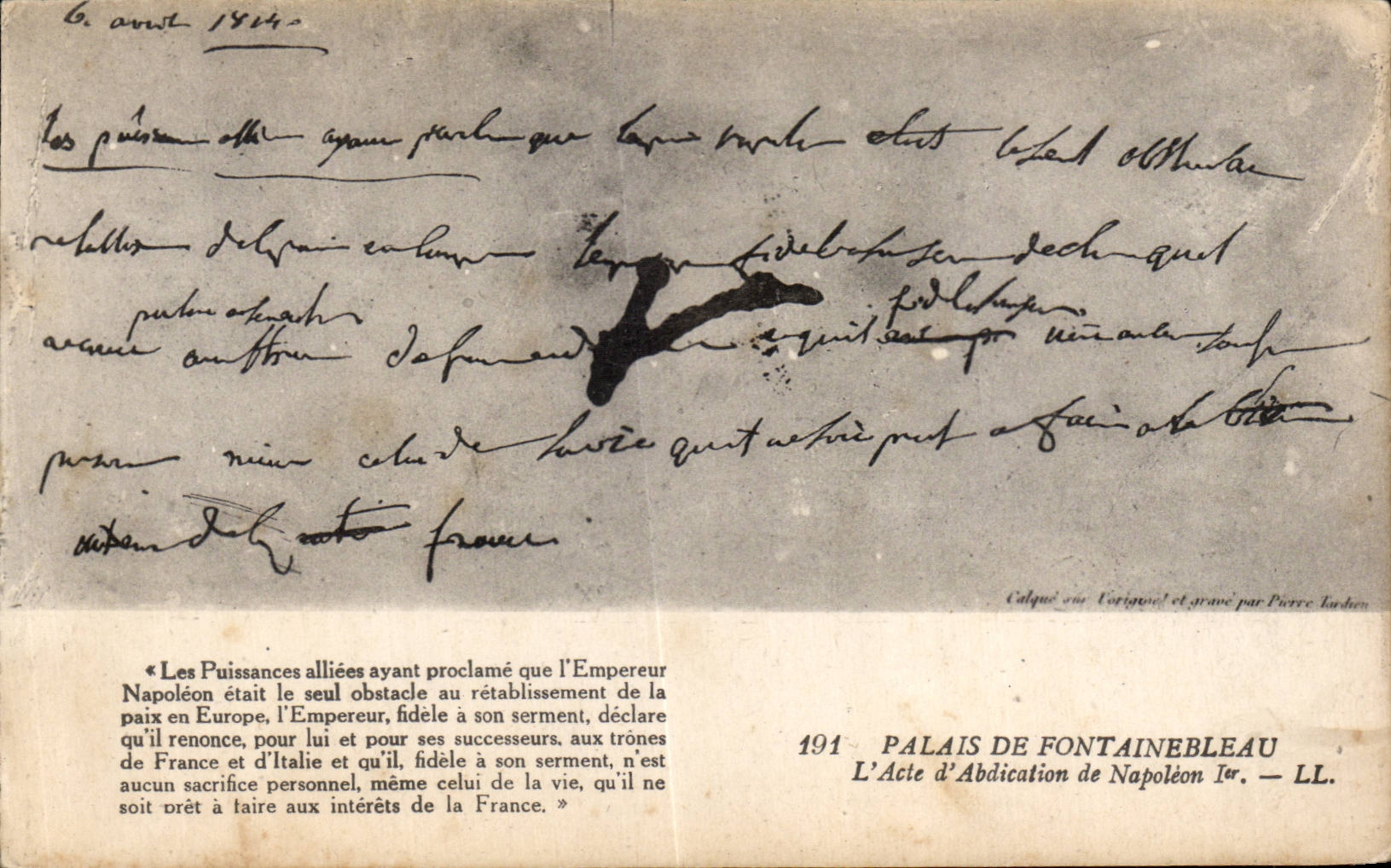 CPA Palais de Fontainebleau Acte d abdication de Napoleon 1er