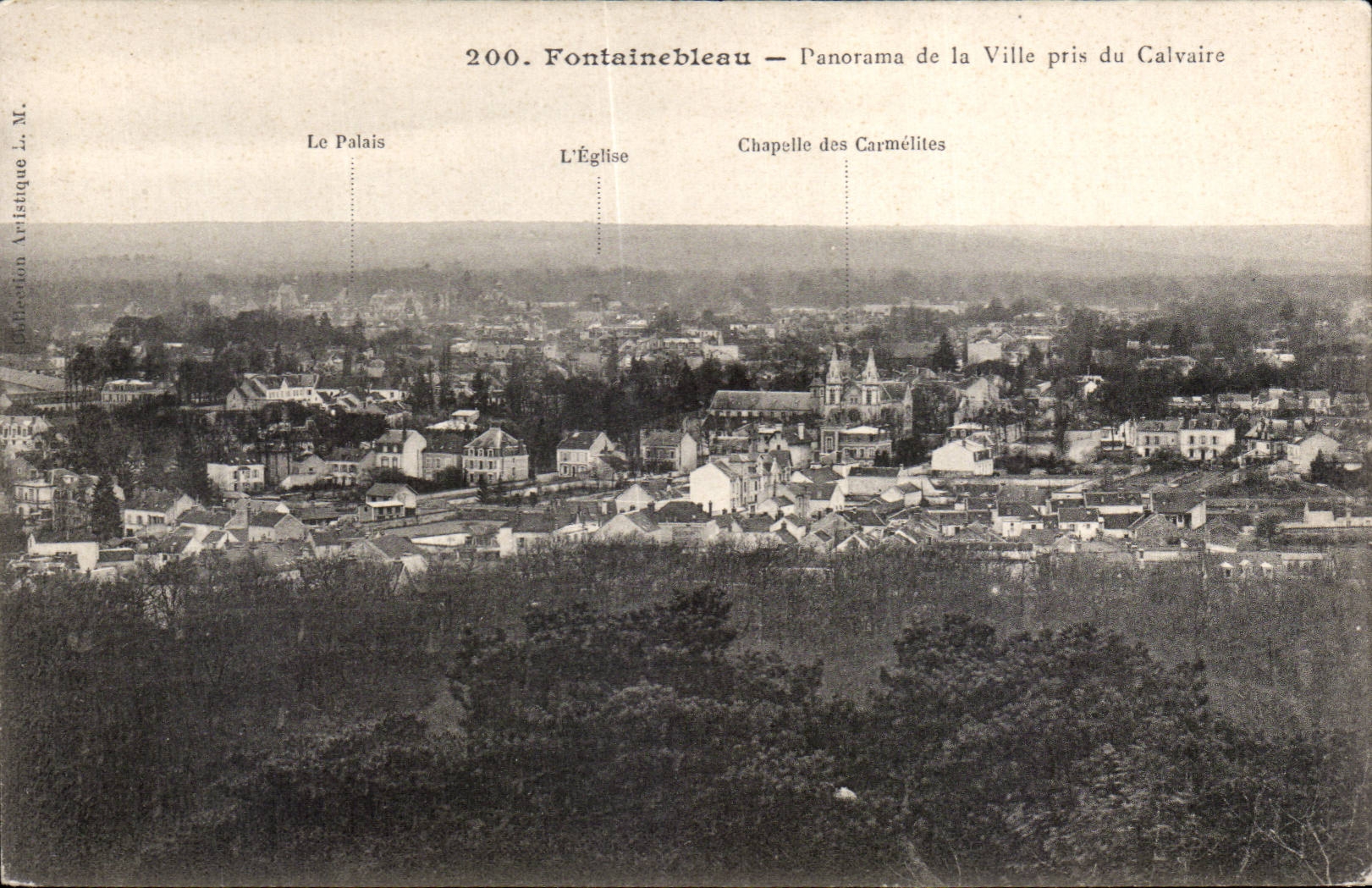 CPA Fontainebleau Panorama de la ville pris du calvaire