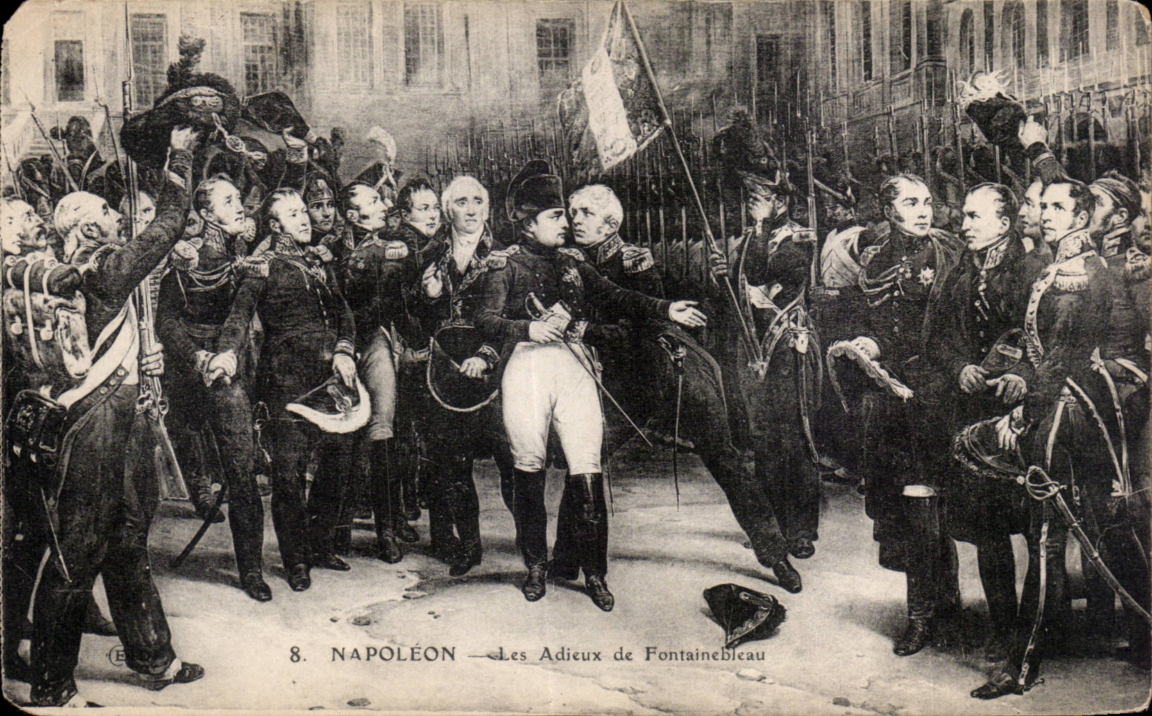 CPA Fontainebleau Napoleon Adieux