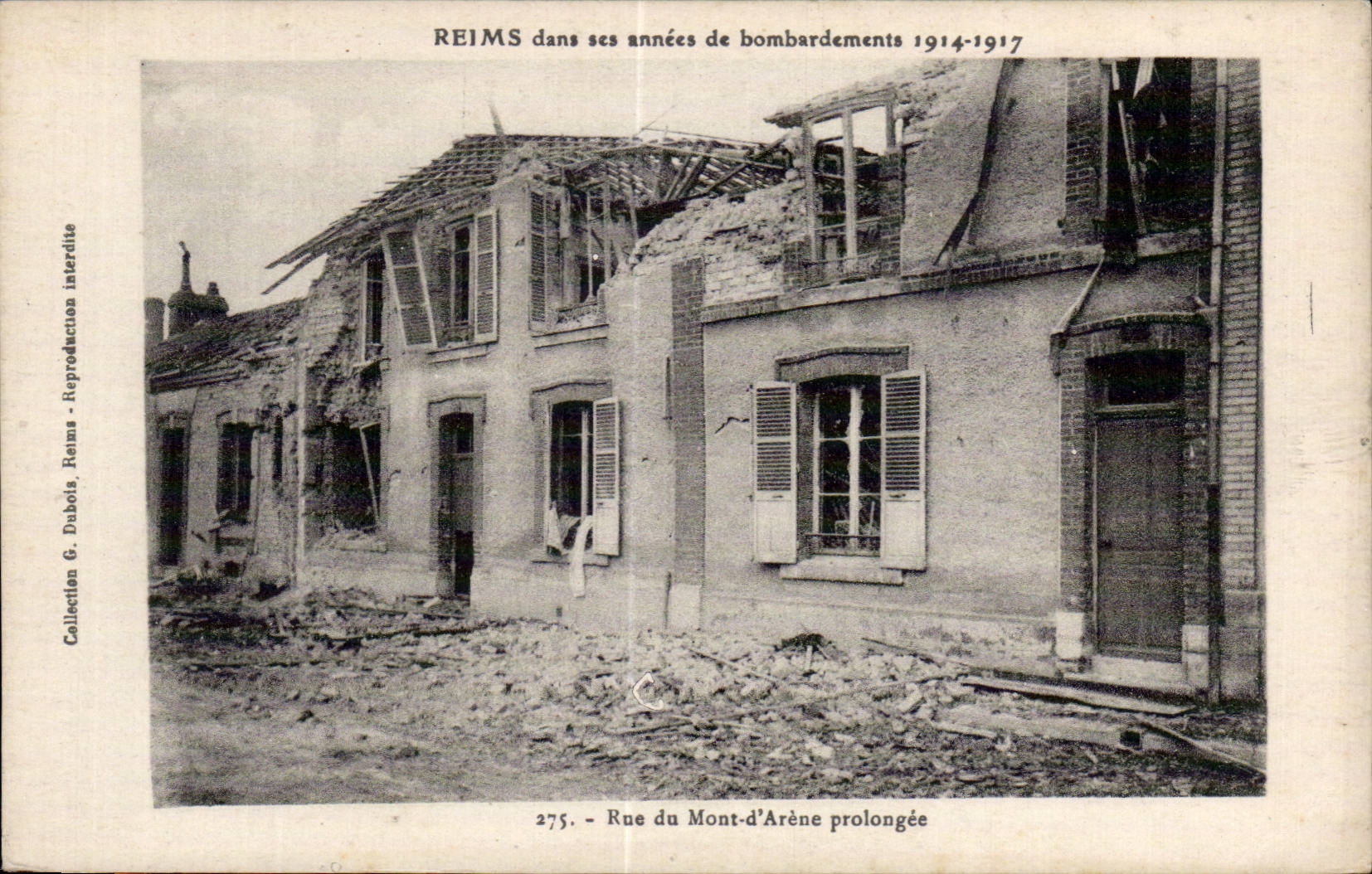 CPA Militaria Reims Street of the Mount Arena prolongee