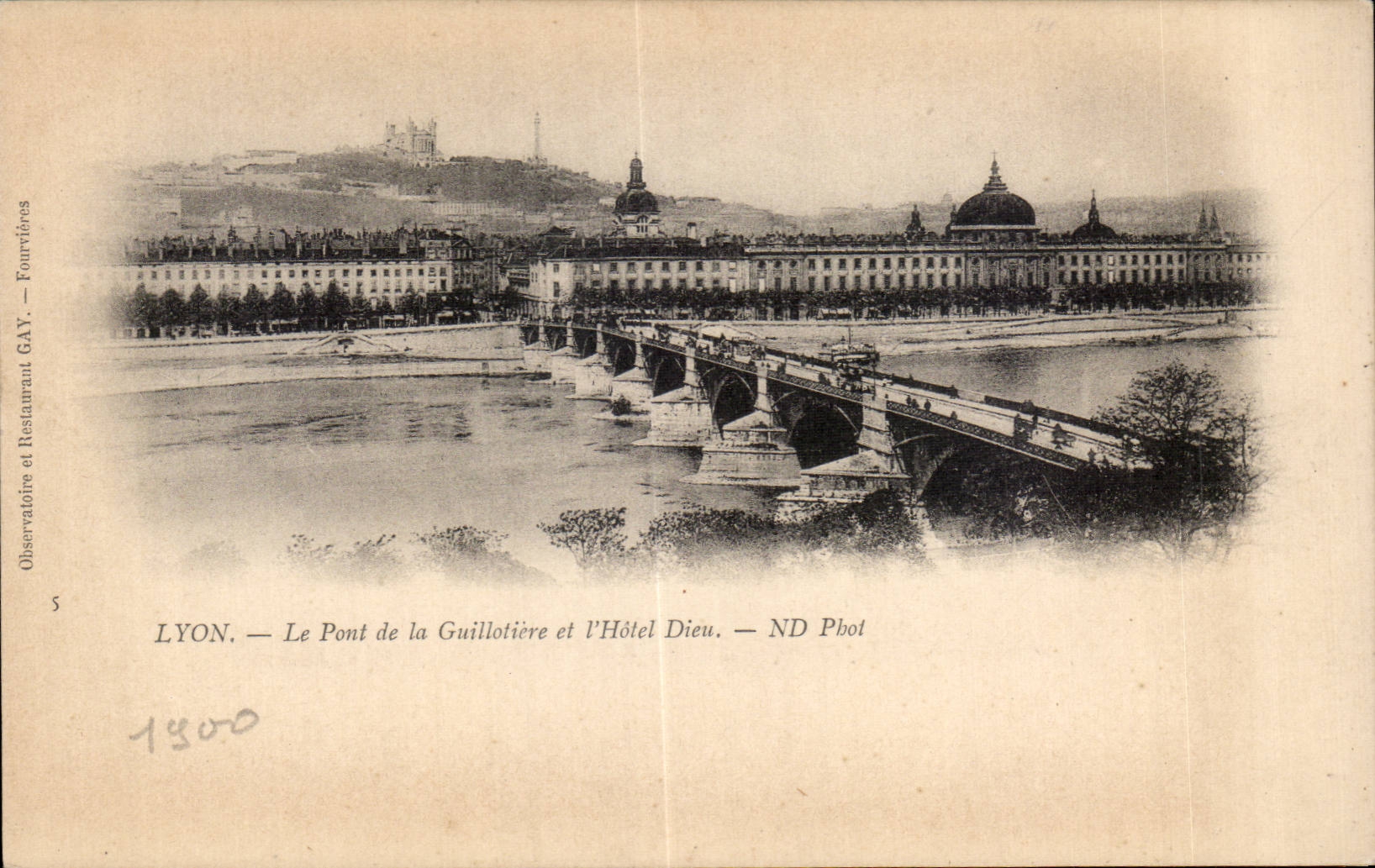 CPA Lyon the bridge of Guillotiere and hotel God