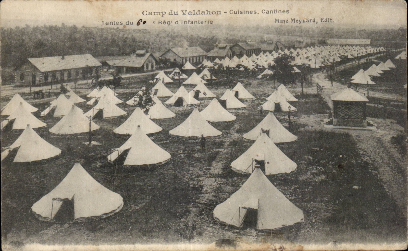 CPA Militaria Camp of the valdahon Kitchens canteens Regiment infantry