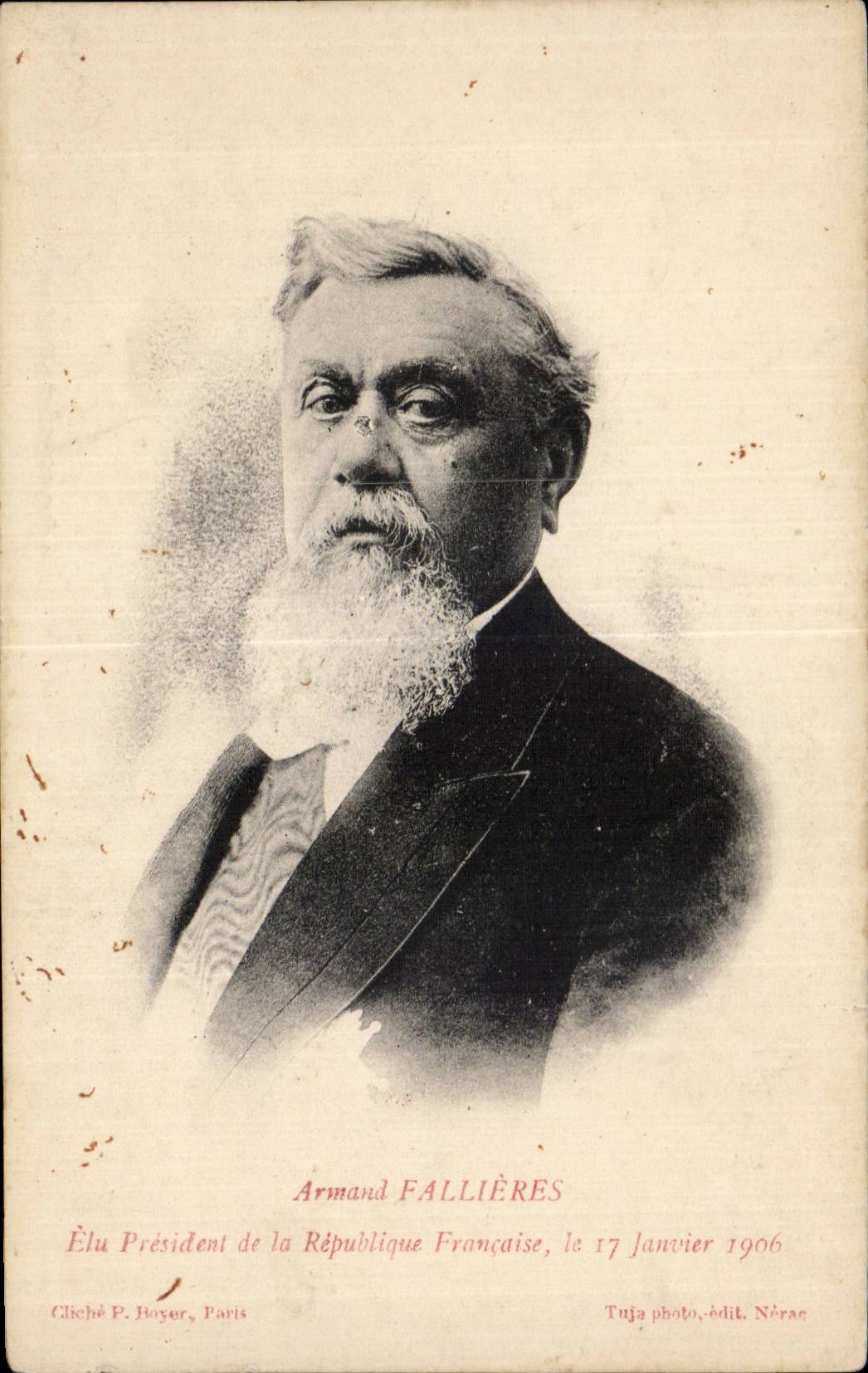 CPA Armand Fallieres President de la Republique 17 janvier 1906 Politique