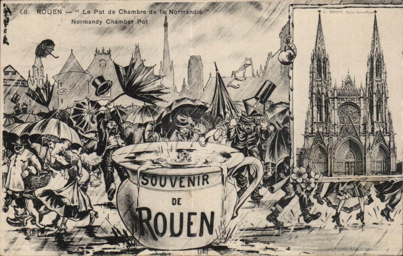 Rouen - the Chamberpot of Normandy - Souvenir - CPA
