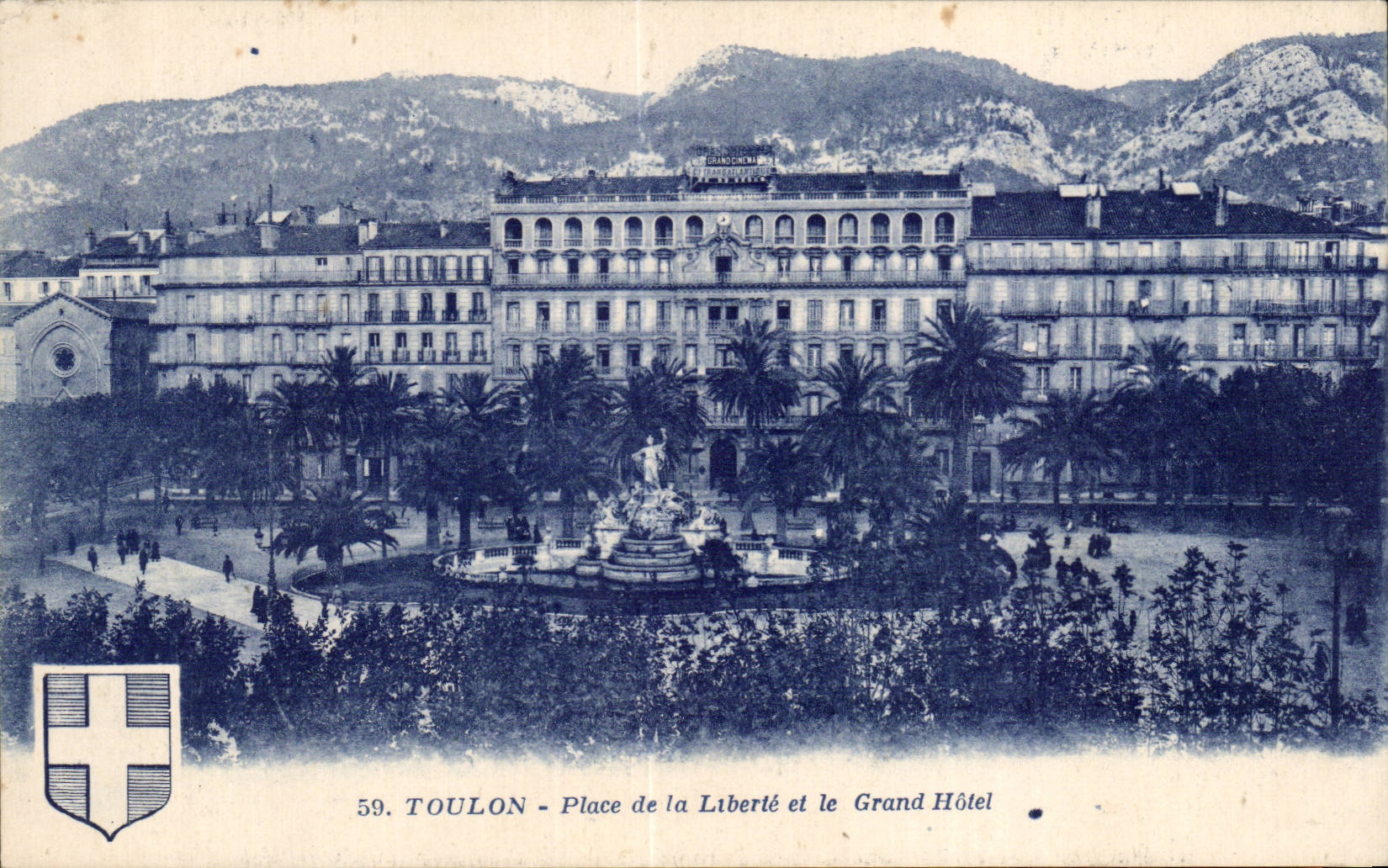 Toulon - Place of Freedom and the large hotel - CPA