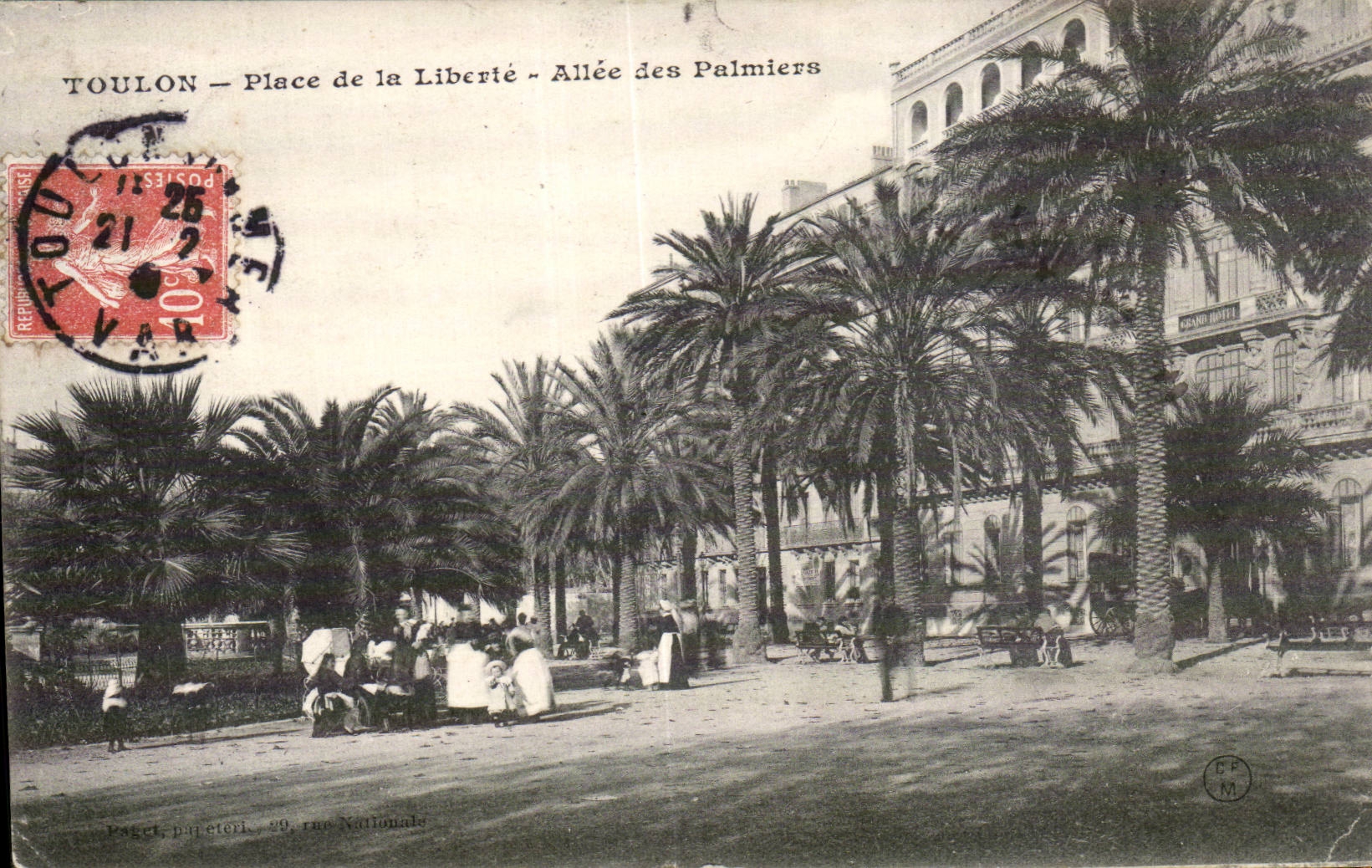 Toulon - Place of Freedom - Allee of the Palm trees - CPA