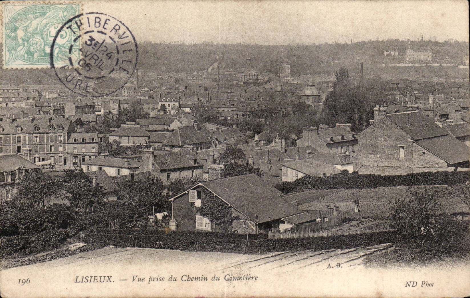 Lisieux - Vue prise du Chemin du Cimetiere - CPA