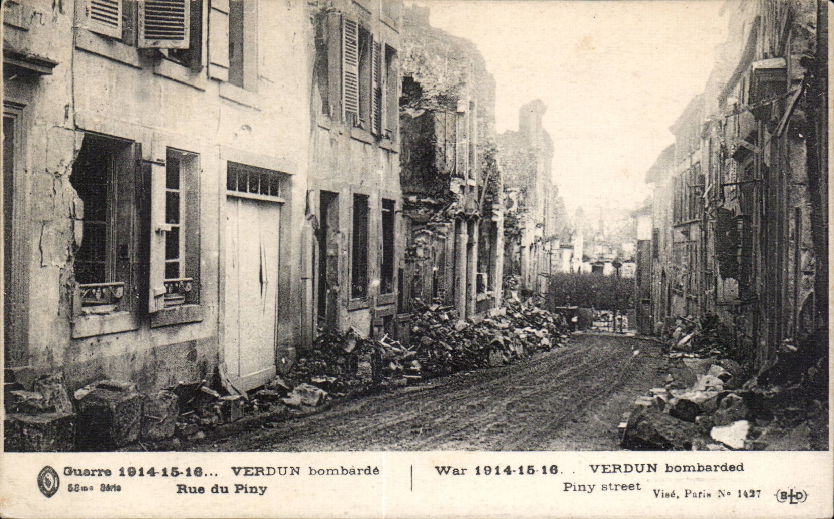 CPA Guerre of 1914 Militaria Verdun bombards Rue of Piny