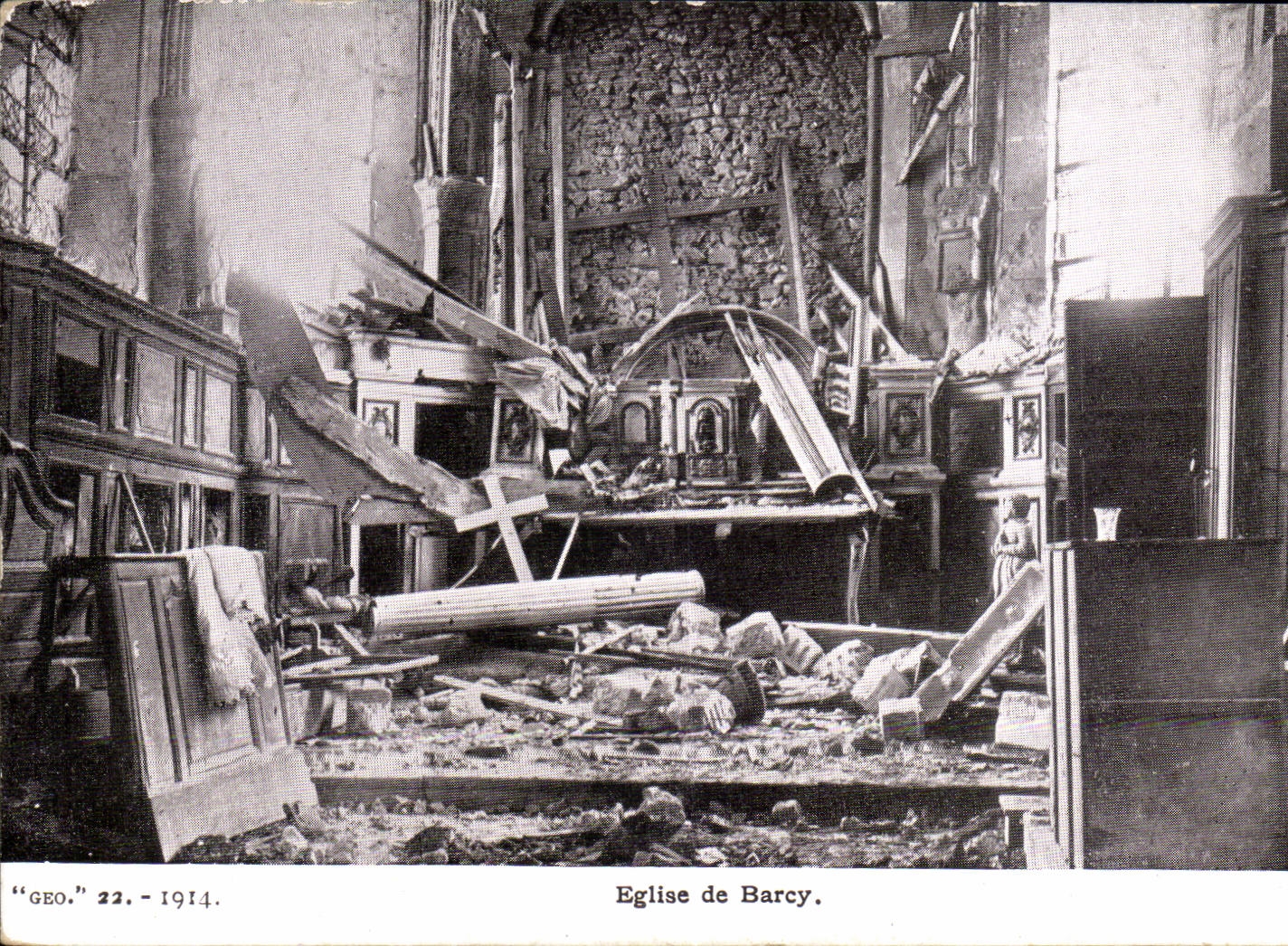 CPA War of 1914 Militaria Church of Barcy