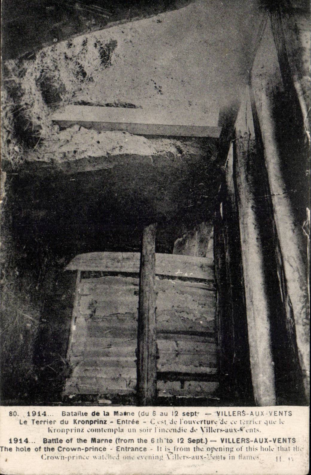 CPA Militaria Battles of the Villers Marne to the Winds Burrow of Kronprinz