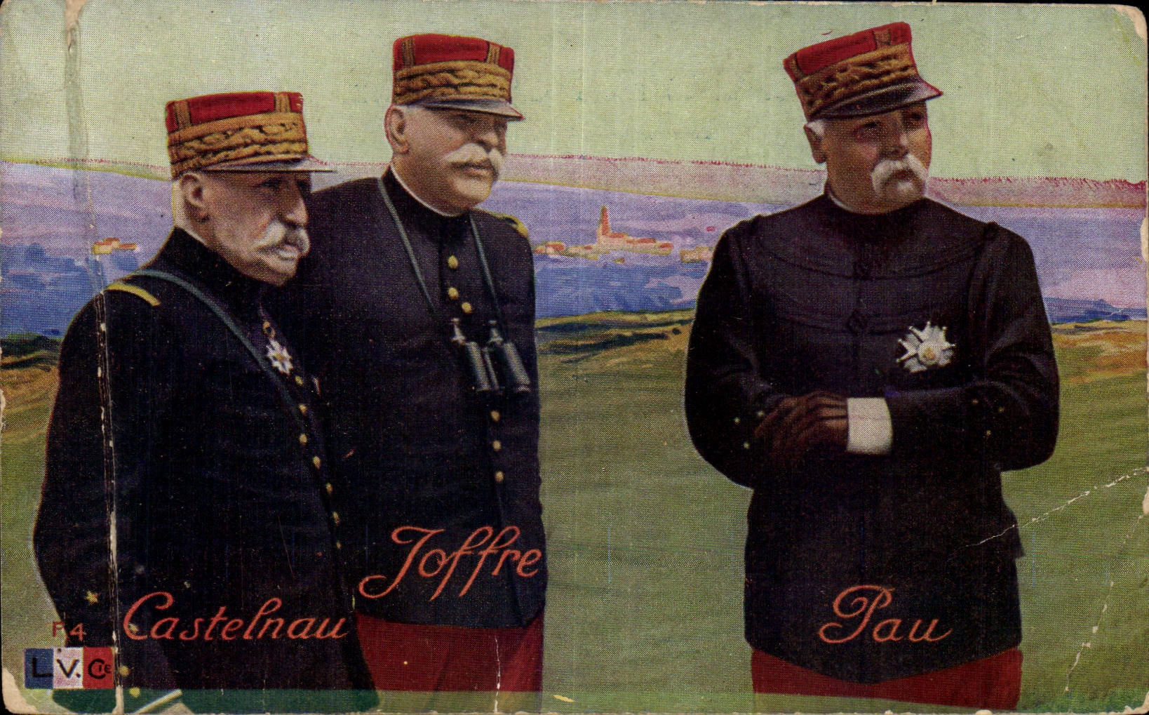 CPA Militaria Generaux Castelnau Pau Joffre