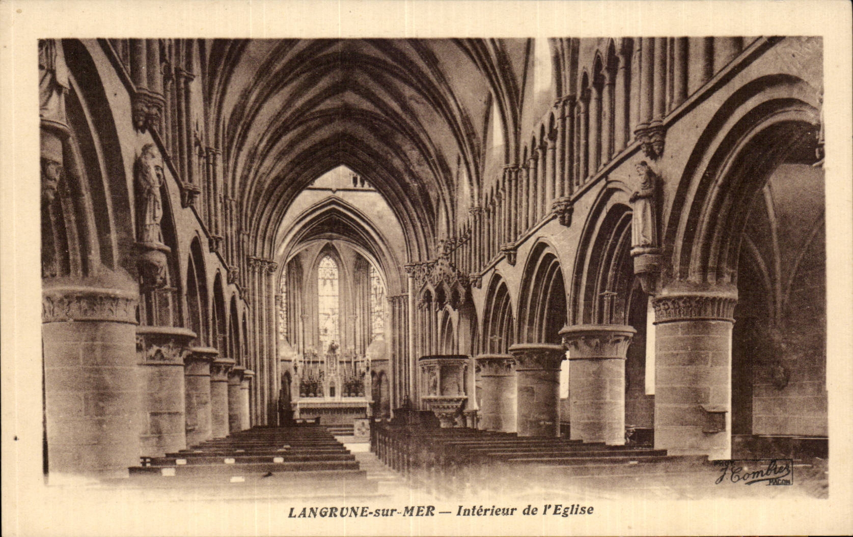 CPA Langrune on inland sea of church