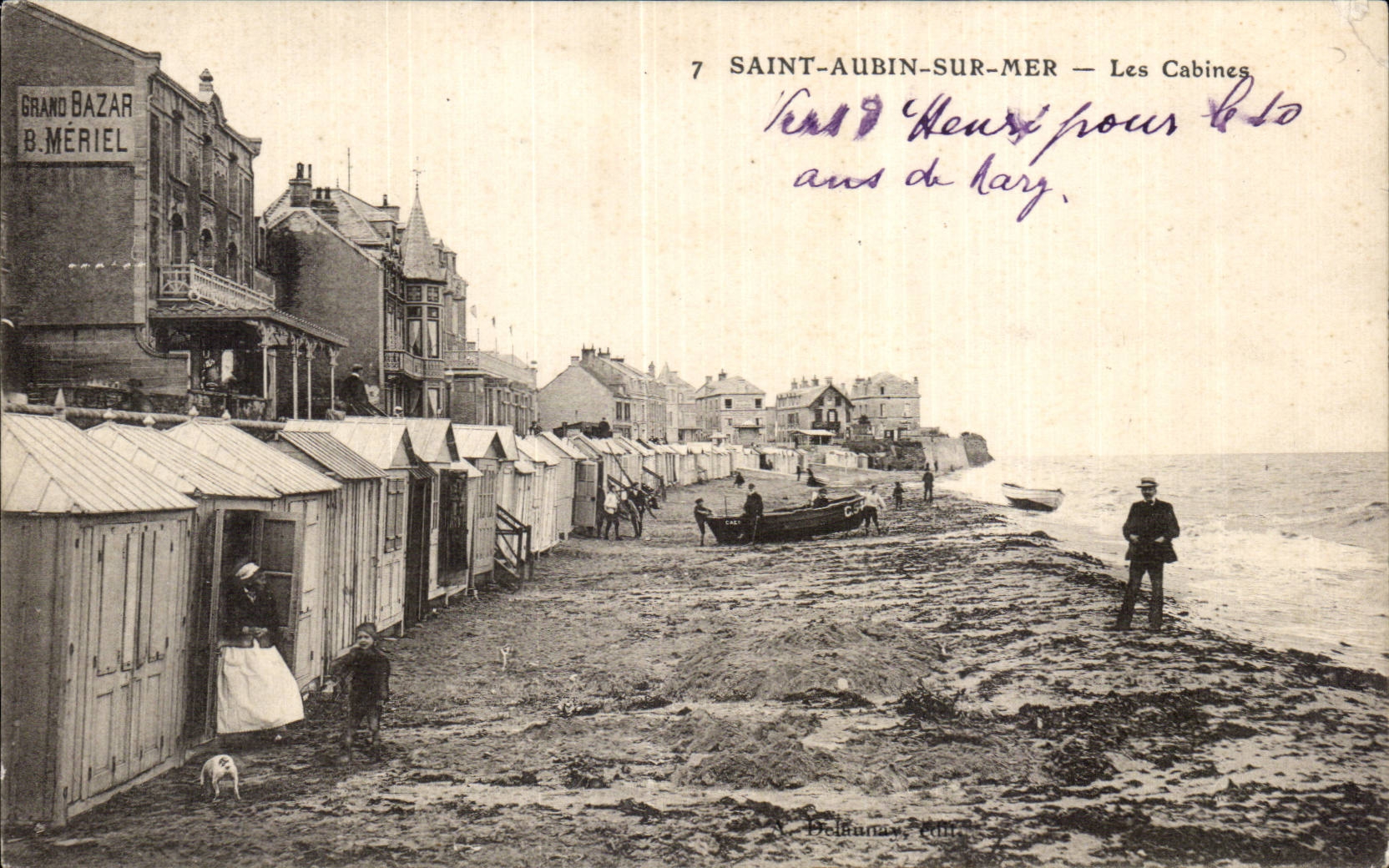 CPA Saint Aubin on sea cabins