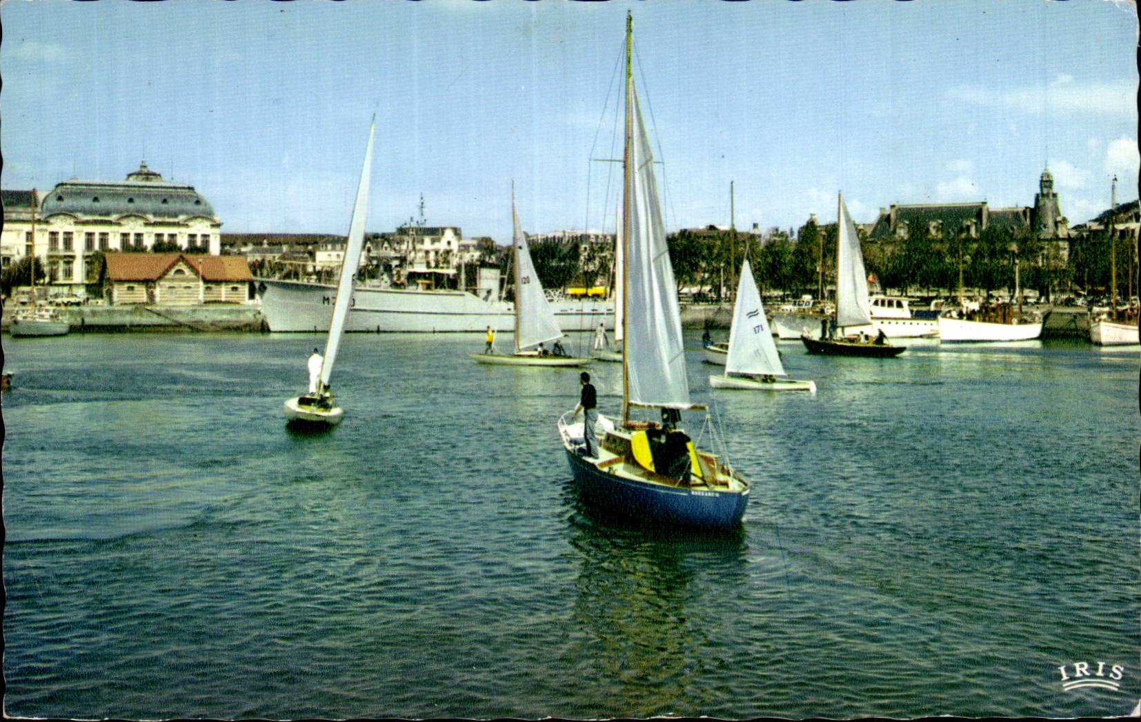 CPSM Trouville Deauville sailing ships in the port and the casino of TRouville