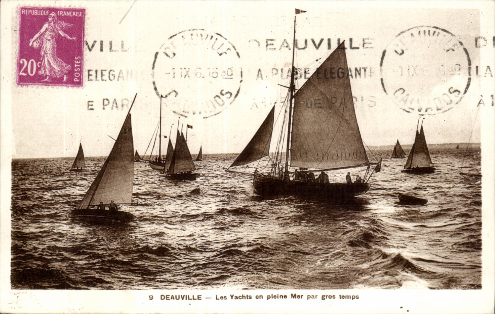 Deauville - Yachts on the open sea by heavy weather - CPA