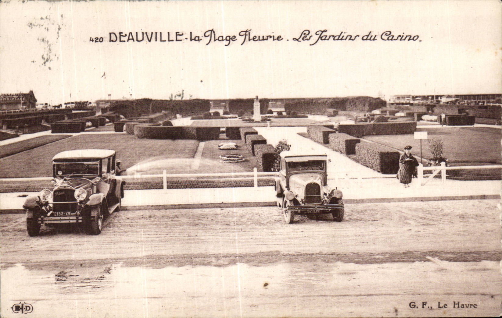 Deauville - the Flowered Beach - Gardens of the Automobile Casino - CPA