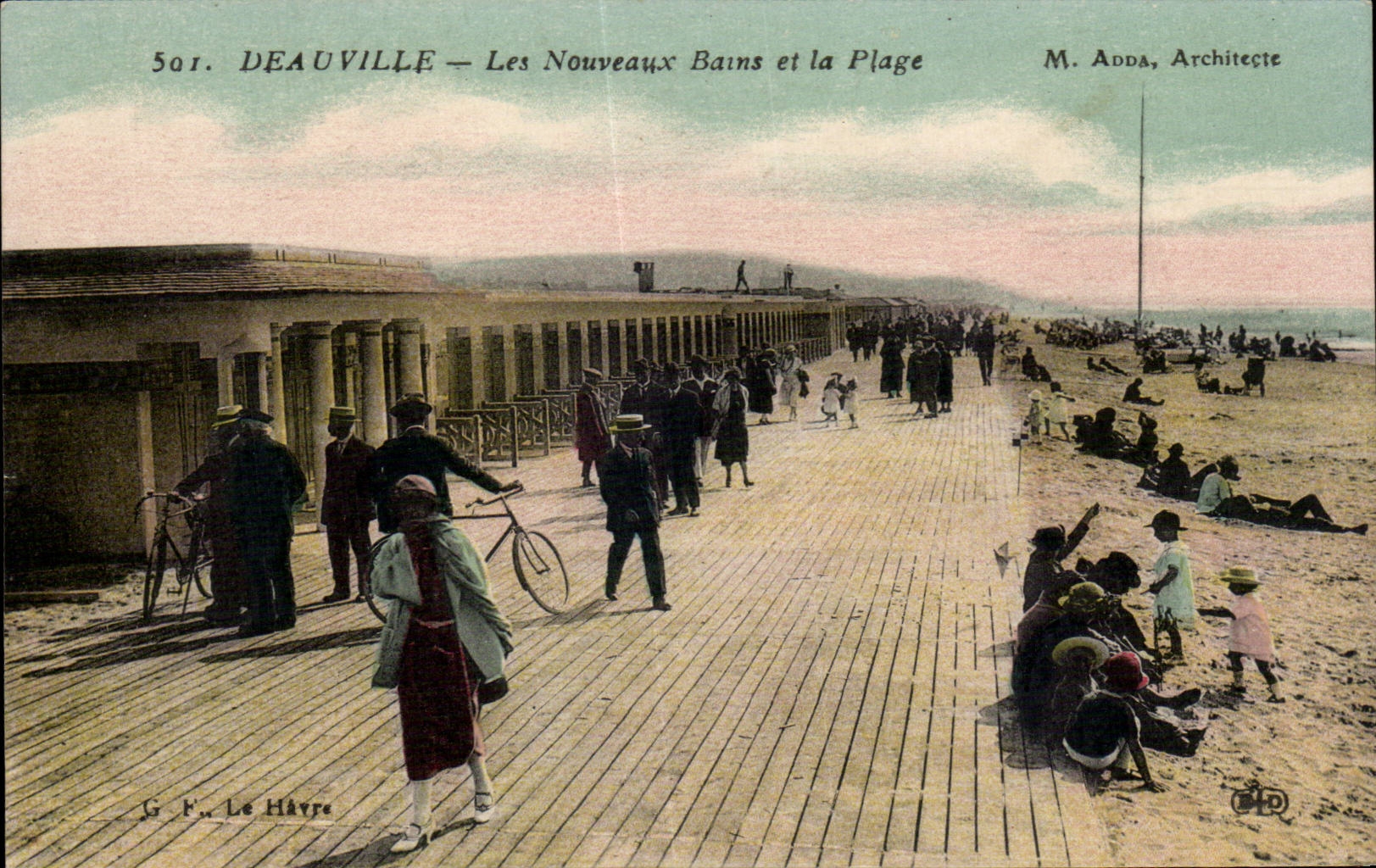 Deauville - New Baths and the Beach - CPA