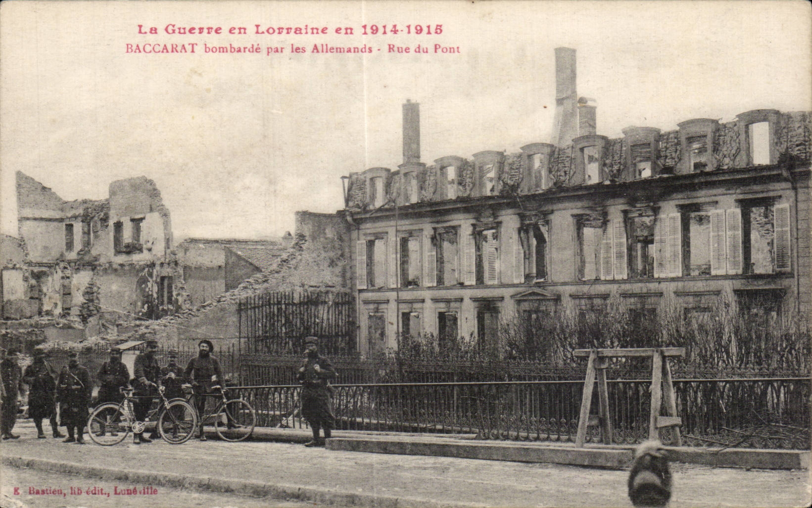 CPA Guerre of 1914 Militaria Baccarat bombards by German Rue of the Velo bridge