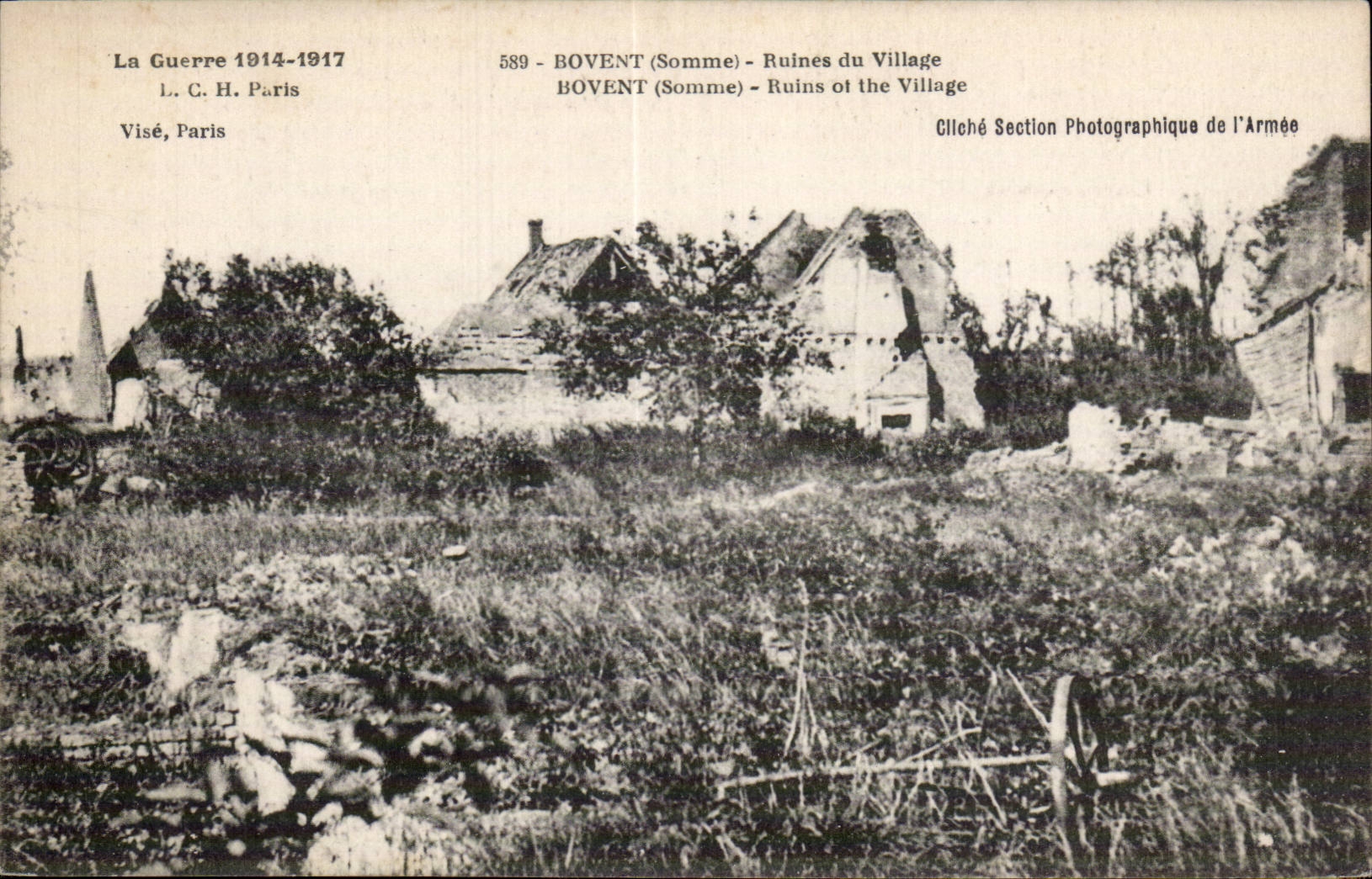 CPA Bovent Ruins of the village