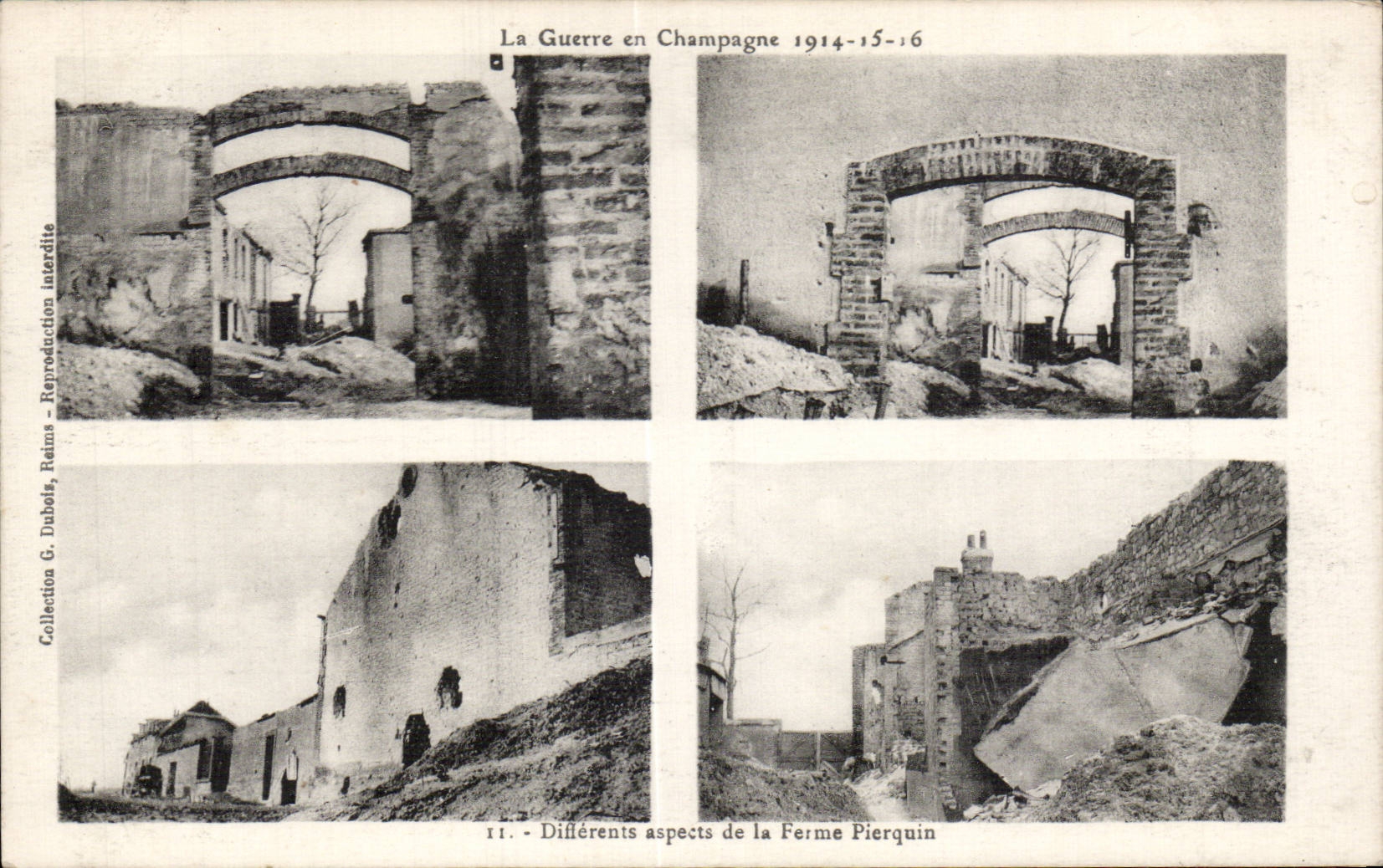 CPA Militaria the Champagne war Different aspects from the Pierquin farm