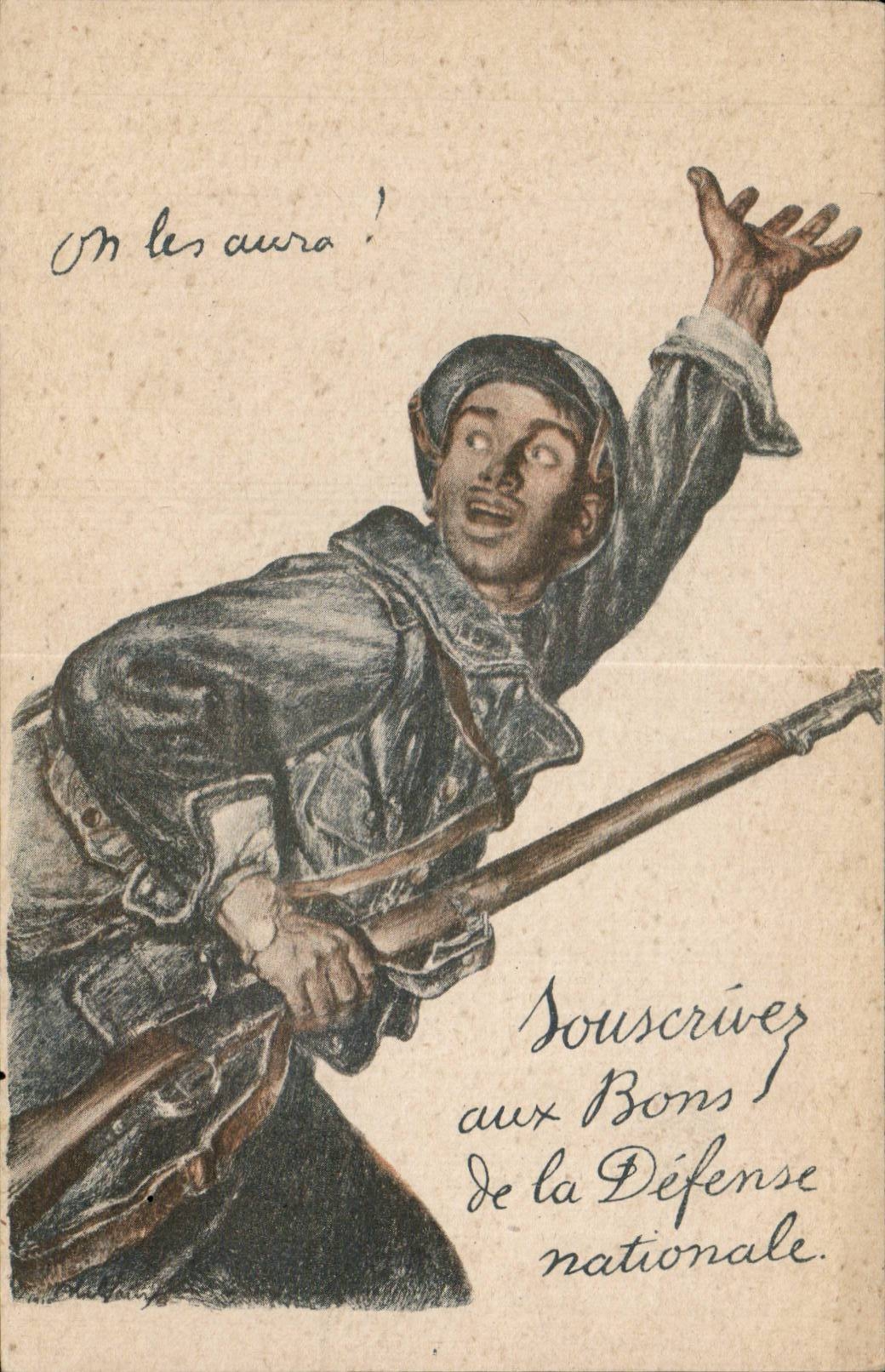 CPA Militaria Souscrivez aux bons de la Defense nationale Soldat Poilu