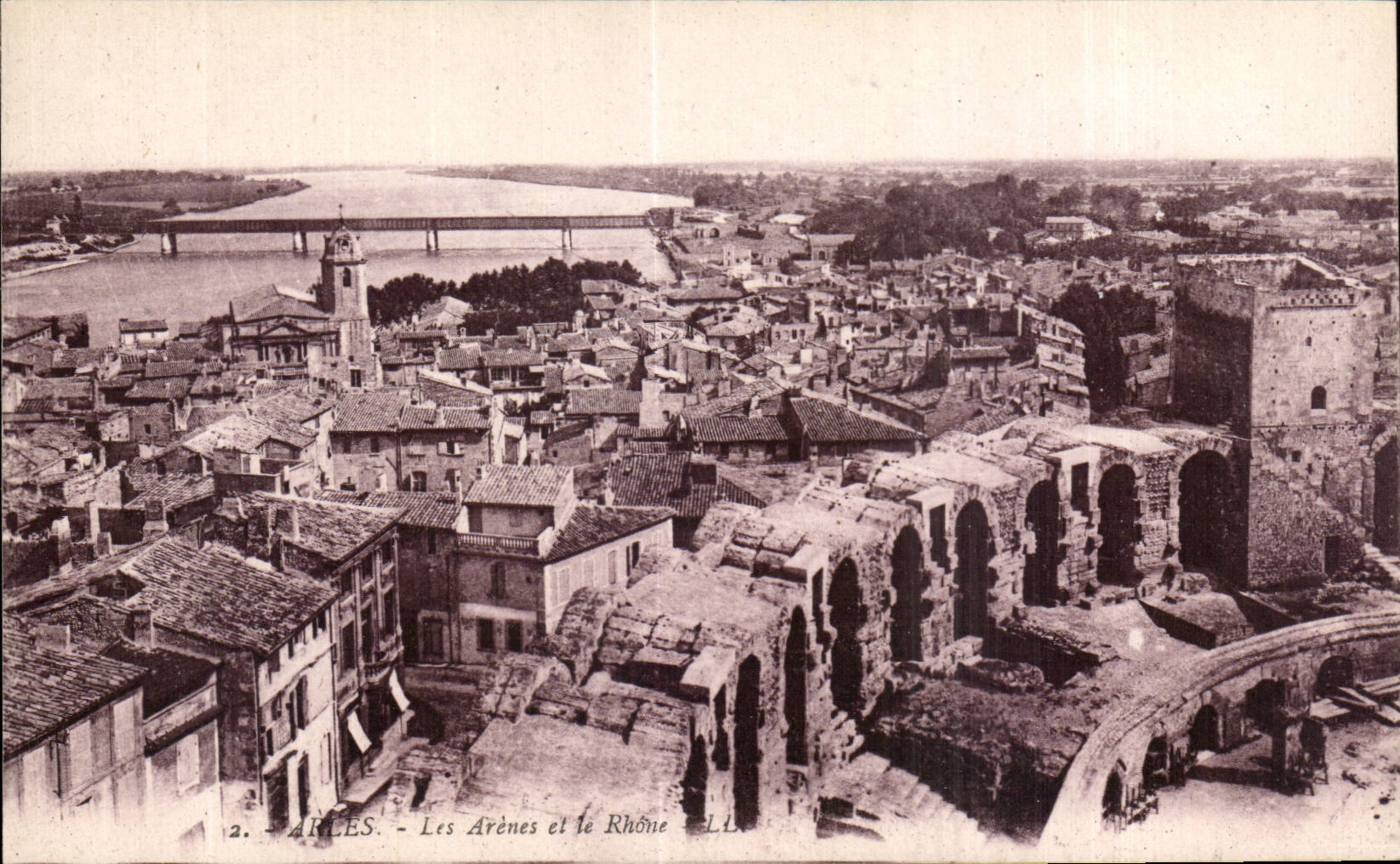 Arles - the Arena and the Rhone - CPA